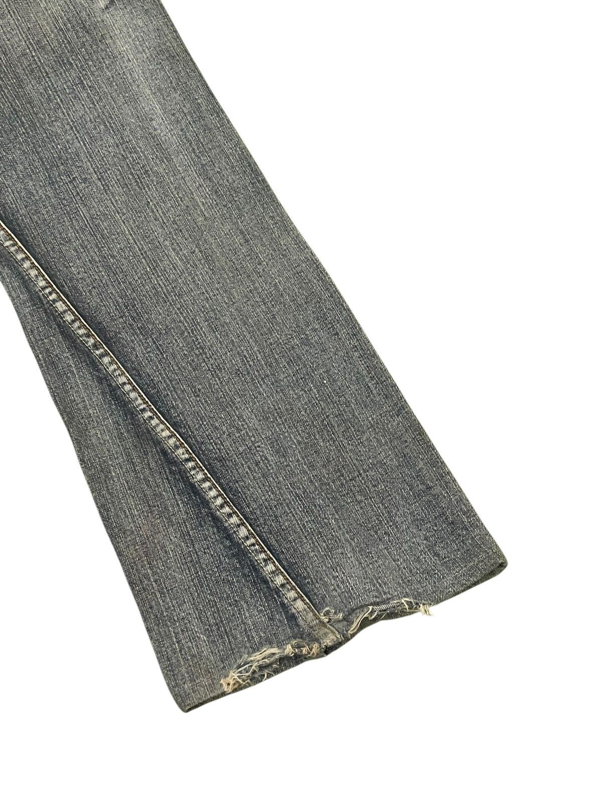 Japanese Brand Flare Jeans Semantic Design Distress Python Low Rise 2🟦 Size US 33 - 16 Thumbnail
