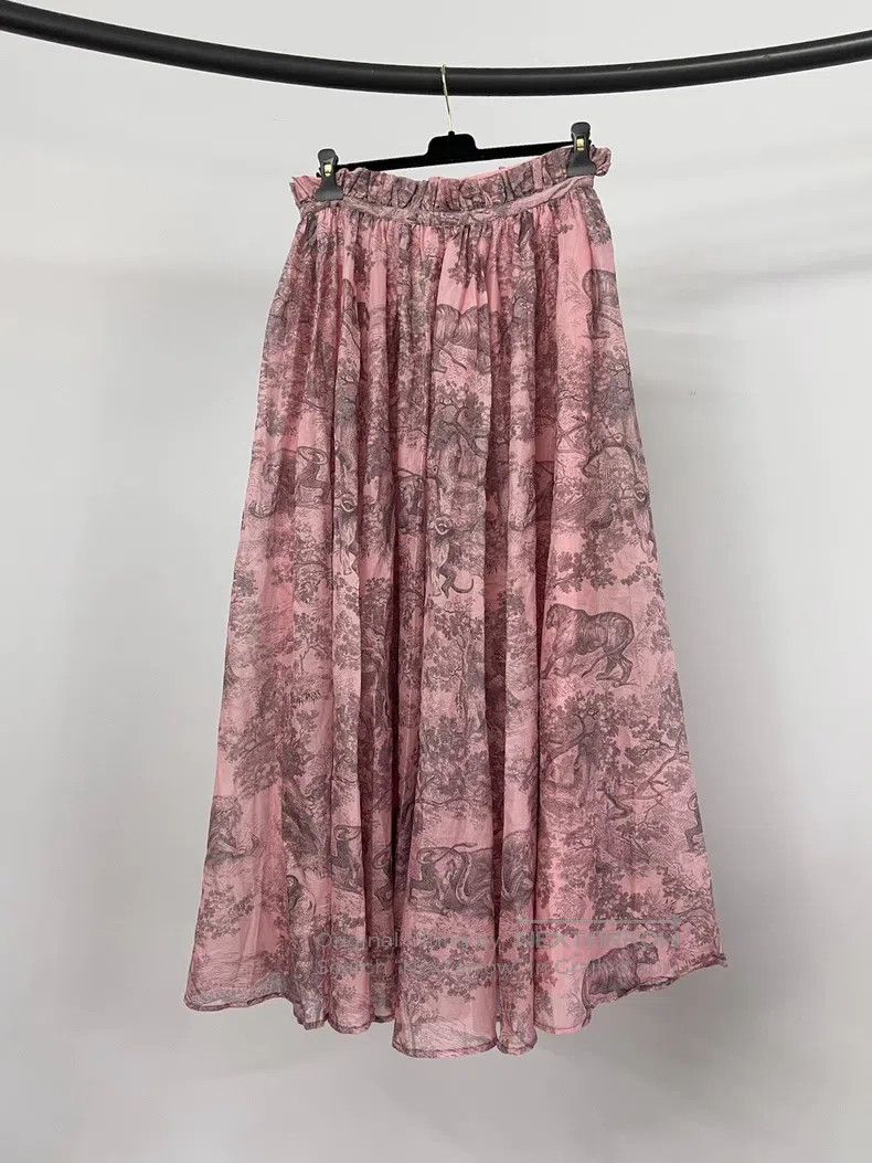 Dior Dior Vacation Series Pink Juyi Printed Long Skirt Size 26" / US 2 / IT 38 - 2 Thumbnail