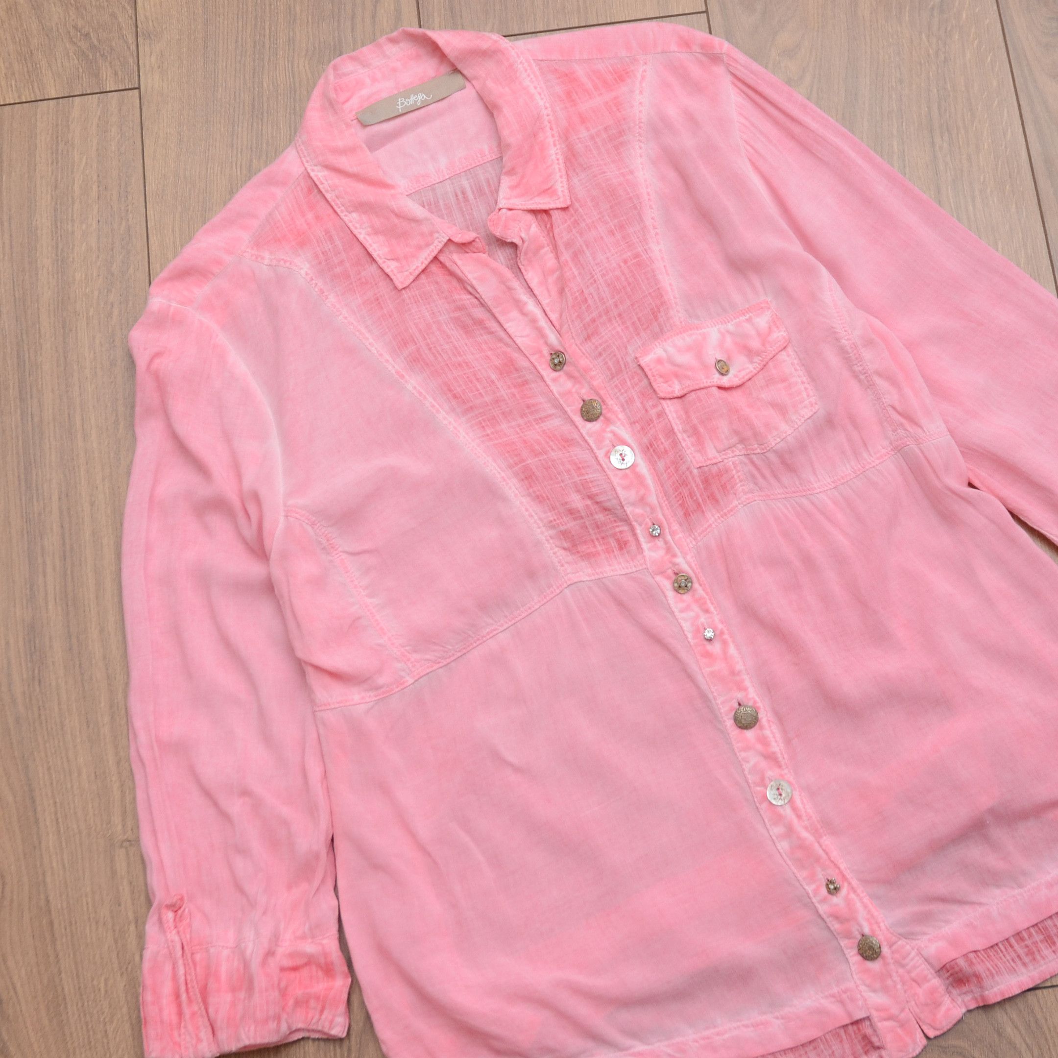 Bottega Desires Bottega by Elisa Cavaletti Pink Capri Blouse Shirt Top L Y2K Size L / US 10 / IT 46 - 6 Thumbnail