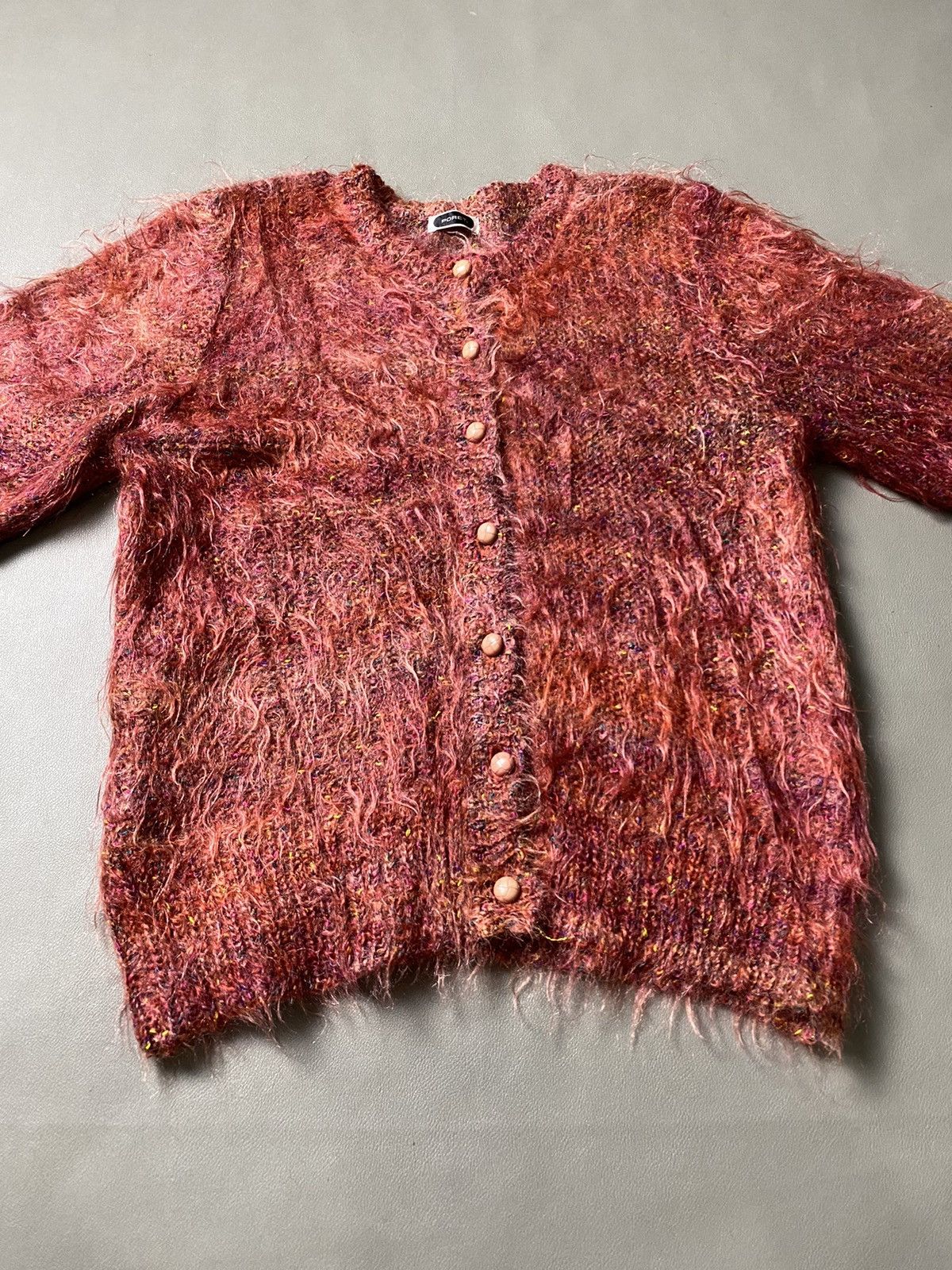 If Six Was Nine × Japanese Brand Poret Fuzzy Mohair Grunge Sweater Cardigan Size US M / EU 48-50 / 2 - 2 Thumbnail