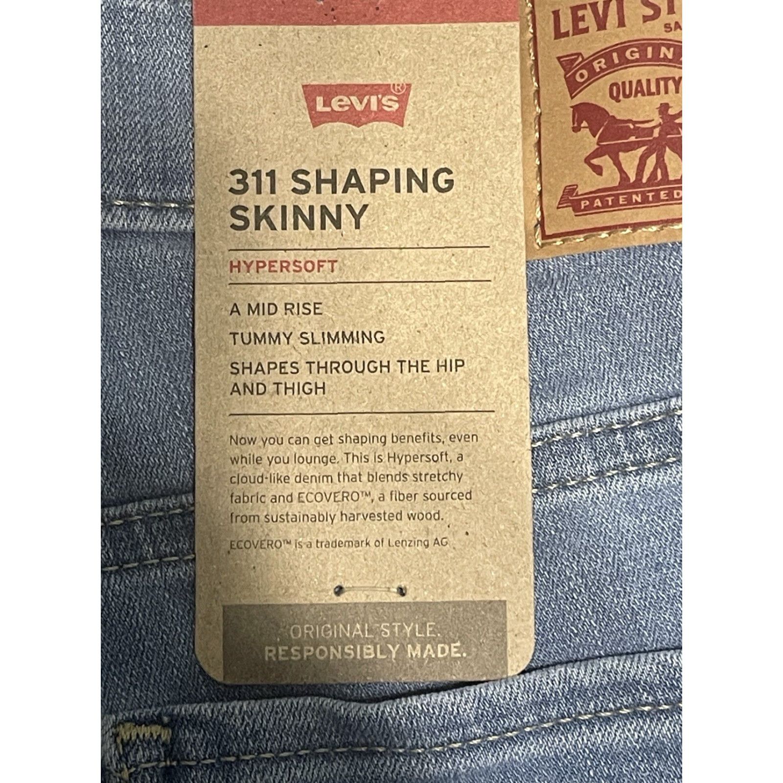 Levi's Levi's 311 Shaping Skinny Jeans 28x30 Slim Mid Rise Denim Blue Women's Regular Pants Slim Shaping Pockets Stretch Size 28" / US 6 / IT 42 - 5 Thumbnail