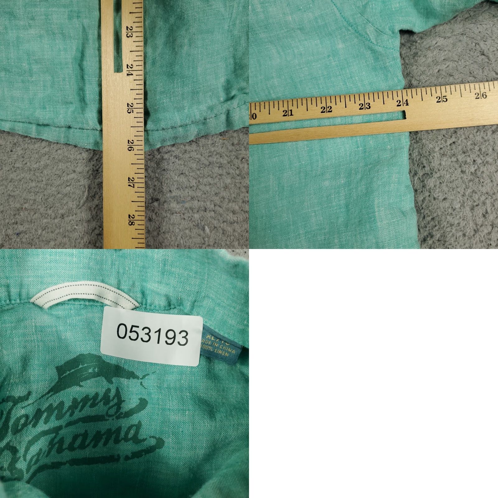 Tommy Bahama Tommy Bahama Shirt XL Blue Linen Button-Up Short Sleeve Hawaiian Beach Tropical Mens Size US XL / EU 56 / 4 - 8 Thumbnail