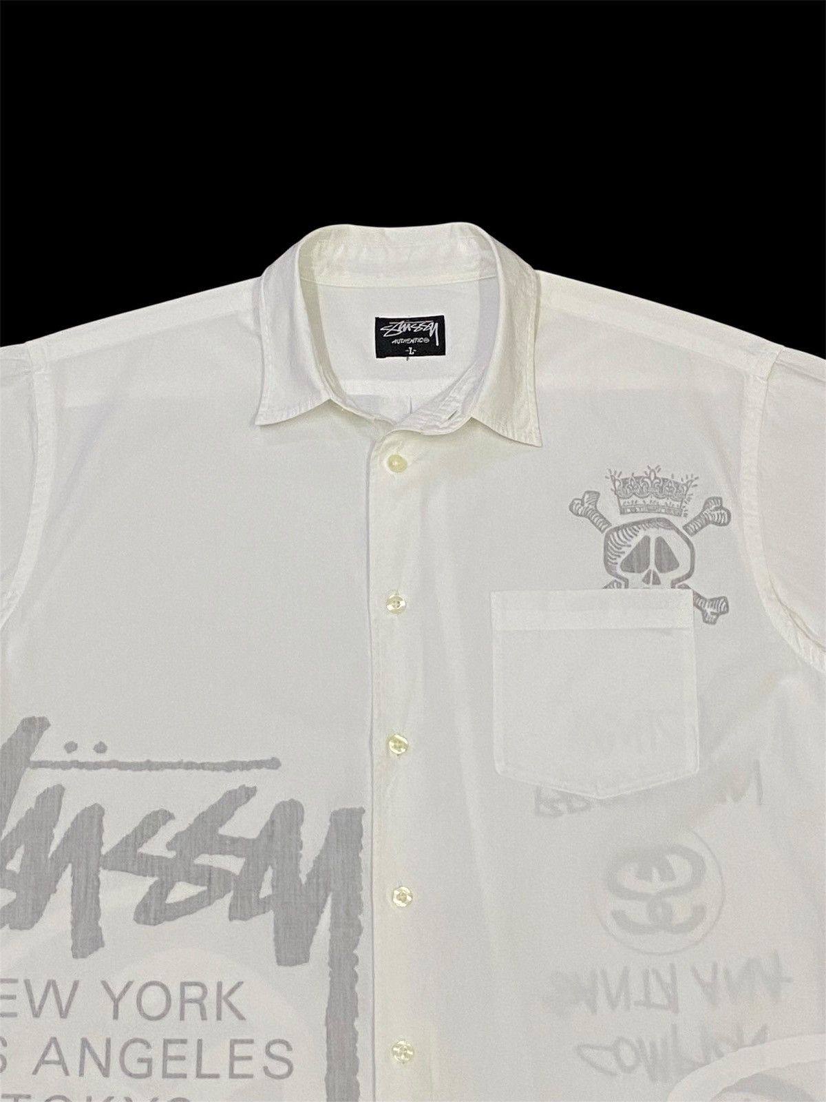 Stussy Stussy New York Printed Upside Down Button Ups Shirt Size US L / EU 52-54 / 3 - 7 Thumbnail