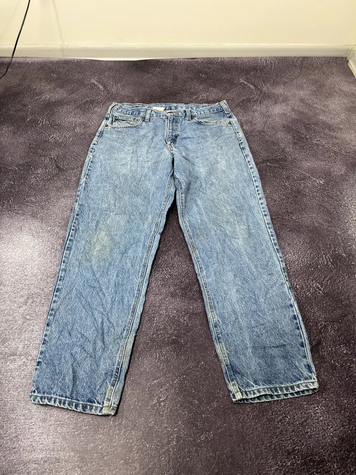 Carhartt × Vintage Vintage Carhartt Faded Light Blue Work Denim Hype Jeans Size US 35 - 7 Thumbnail