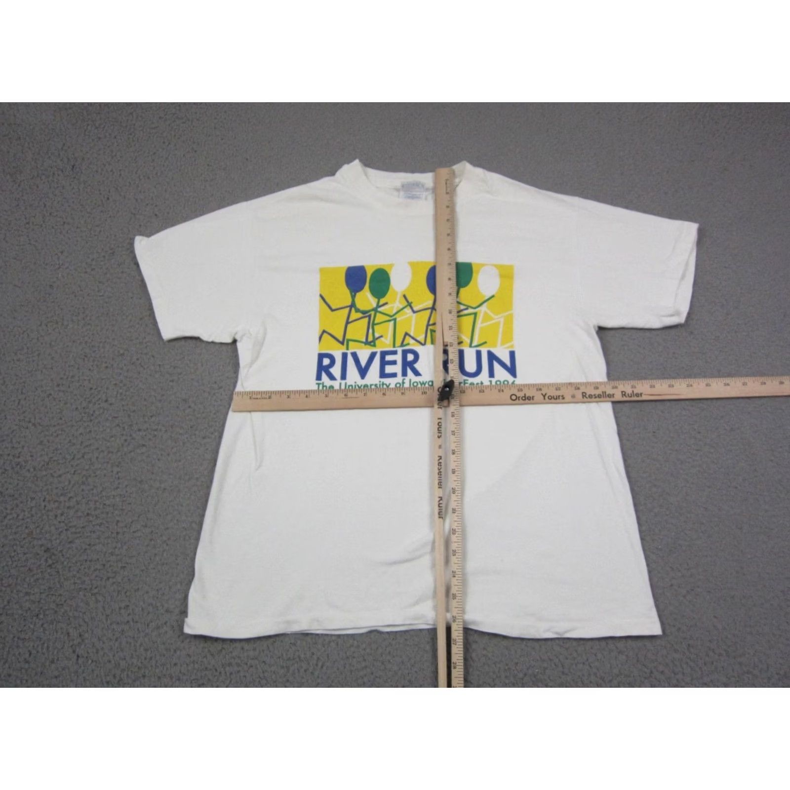 Hanes VINTAGE Hanes River Run Shirt Mens L White University of Iowa Riverfest 90s USA Shirt Size US L / EU 52-54 / 3 - 6 Thumbnail