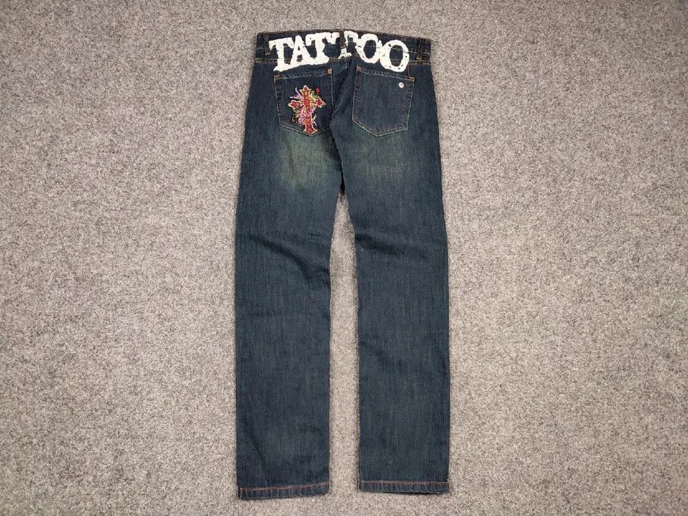 Ed Hardy Ed Hardy x Christian Audigier Vintage Tattoo Denim Jeans Size US 30 / EU 46 - 4 Thumbnail