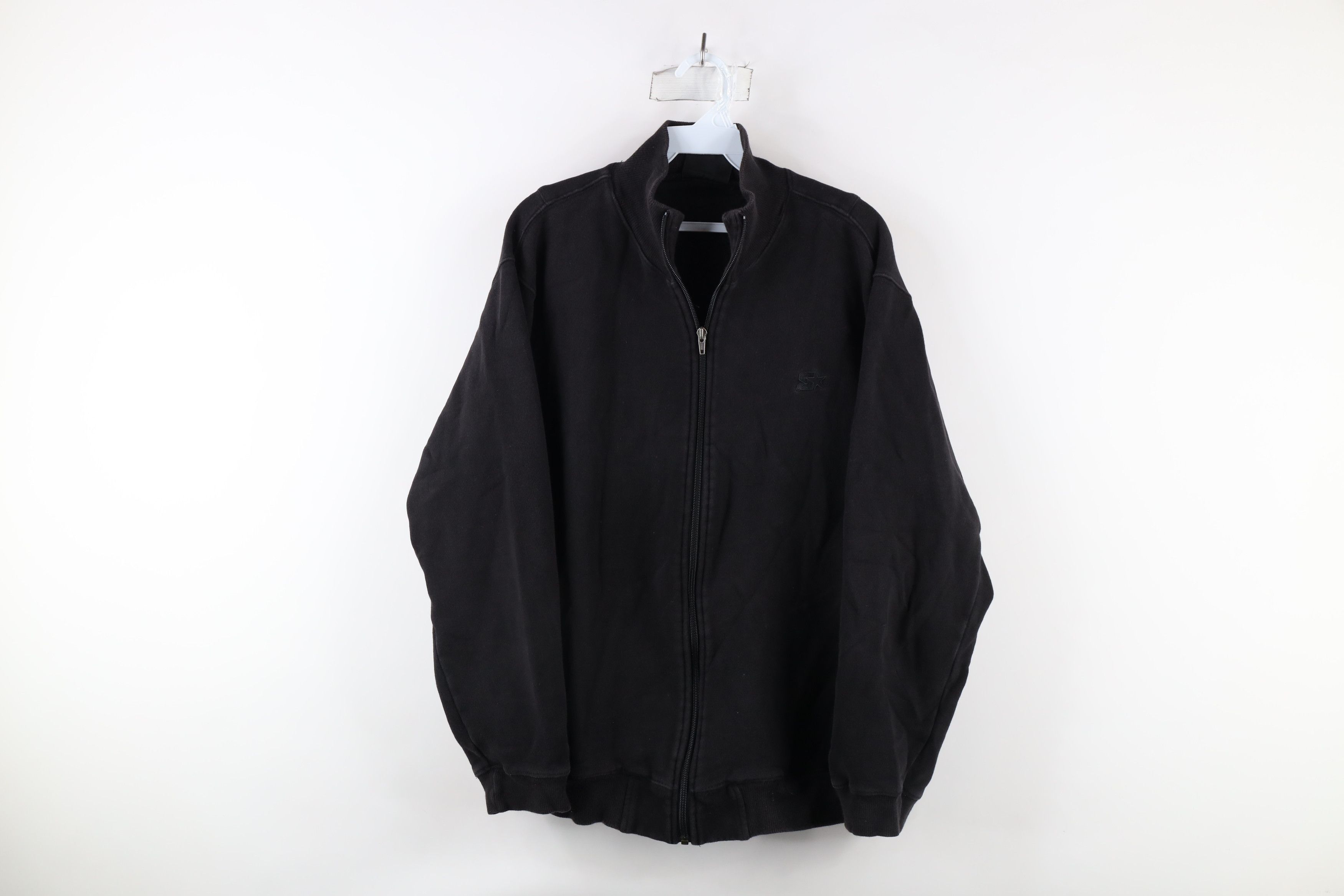 Starter × Vintage Vintage 90s Starter Full Zip Sweatshirt Jacket Black Size US M / EU 48-50 / 2 - 1 Thumbnail