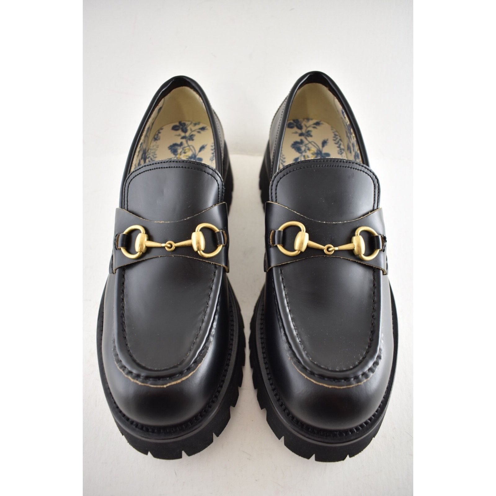 Gucci Gucci Cordovan Black Leather Horsebit Lug Sole Flat Platform Size US 12 / IT 42 - 8 Thumbnail