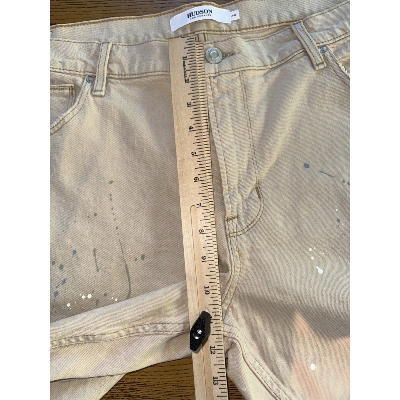 Hudson Hudson Kirk Shorts Tan Painter Distressed 42W 9L splatter Size US 42 / EU 58 - 4 Thumbnail