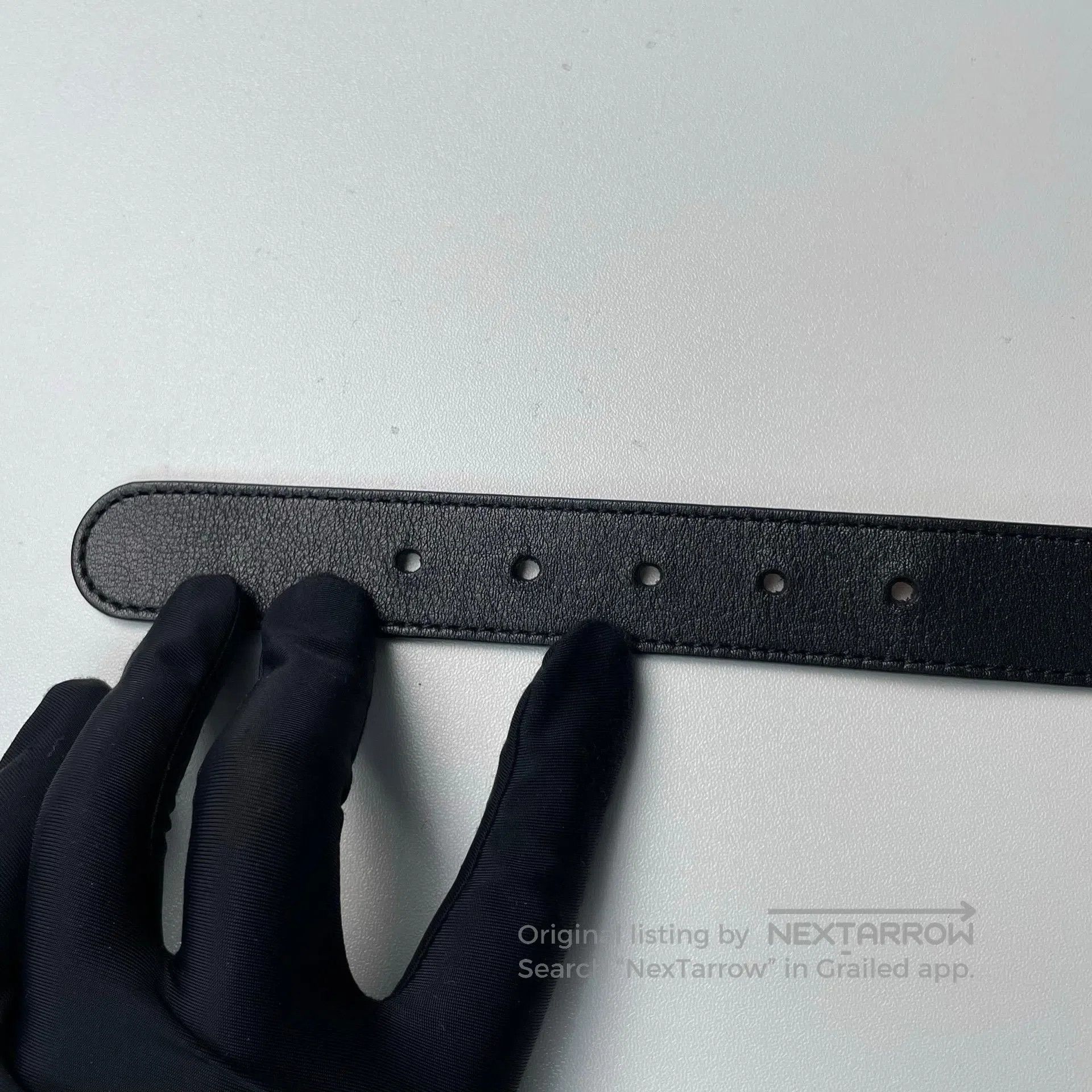 Gucci Guicci size 75 Black Gold Aged Metal Double G Belt| Size ONE SIZE - 4 Thumbnail