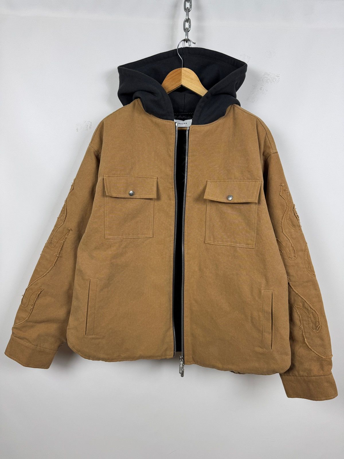 Rhude Rhude Flame Hooded Work Jacket Size US XL / EU 56 / 4 - 12 Thumbnail
