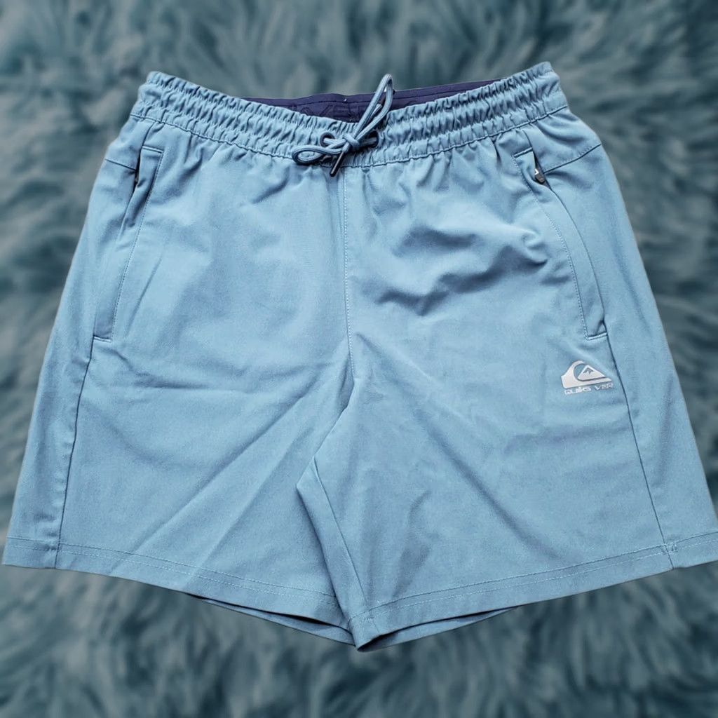 Quiksilver Quiksilver Mens Shorts Bermuda Blue Stretch Regular Drawstring S Size US 29 - 1 Thumbnail