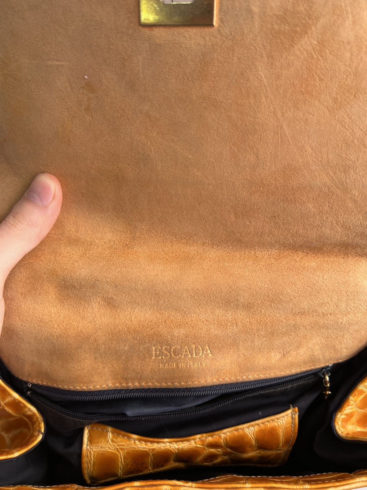 Designer × Escada × Vintage Vintage ESCADA Shoulder Bag Crocodile Pattern Leather Size ONE SIZE - 13 Thumbnail