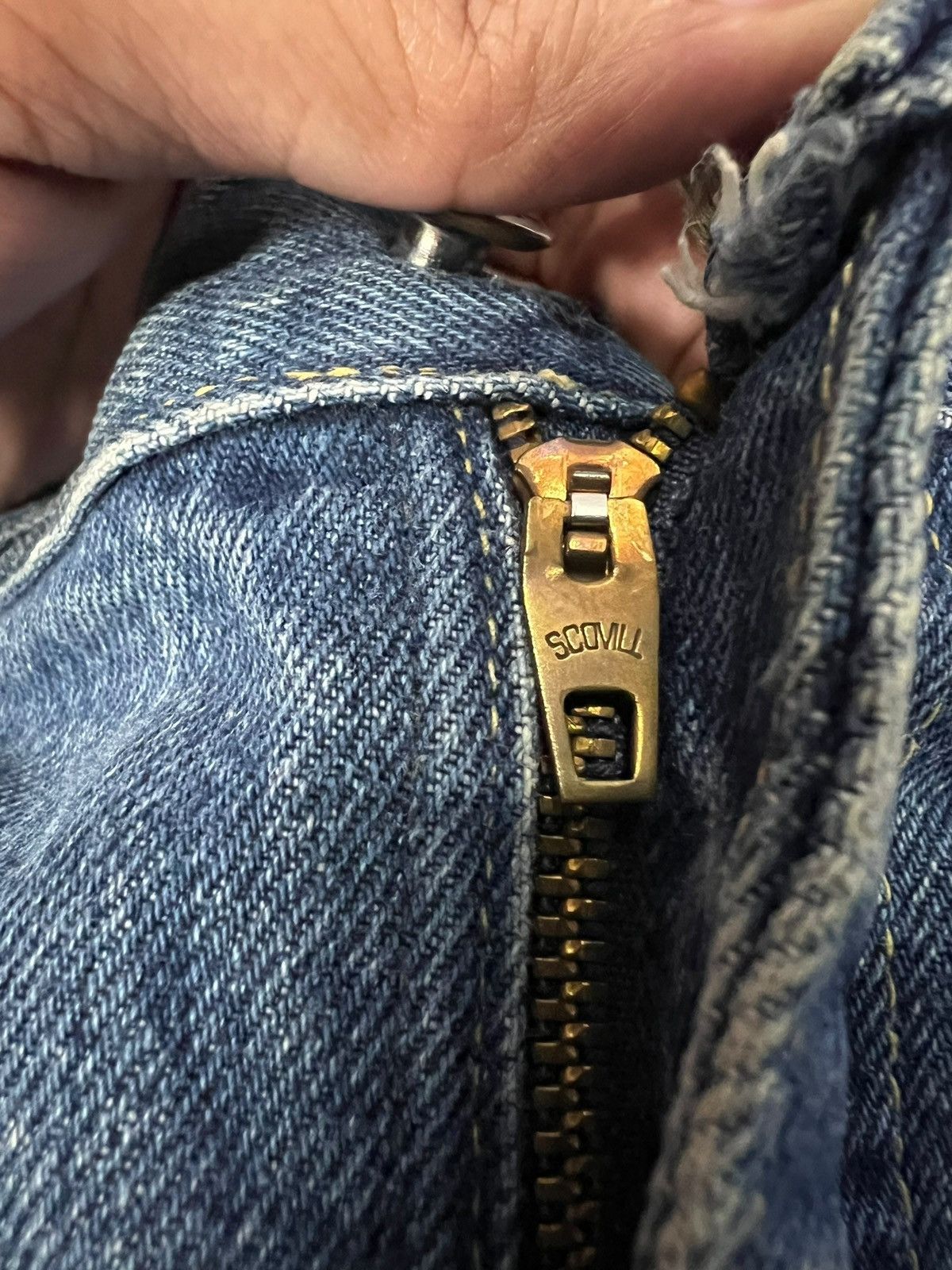 Vintage 70’s Lee Riders Button Scovill Denim Jean Size US 33 - 10 Thumbnail