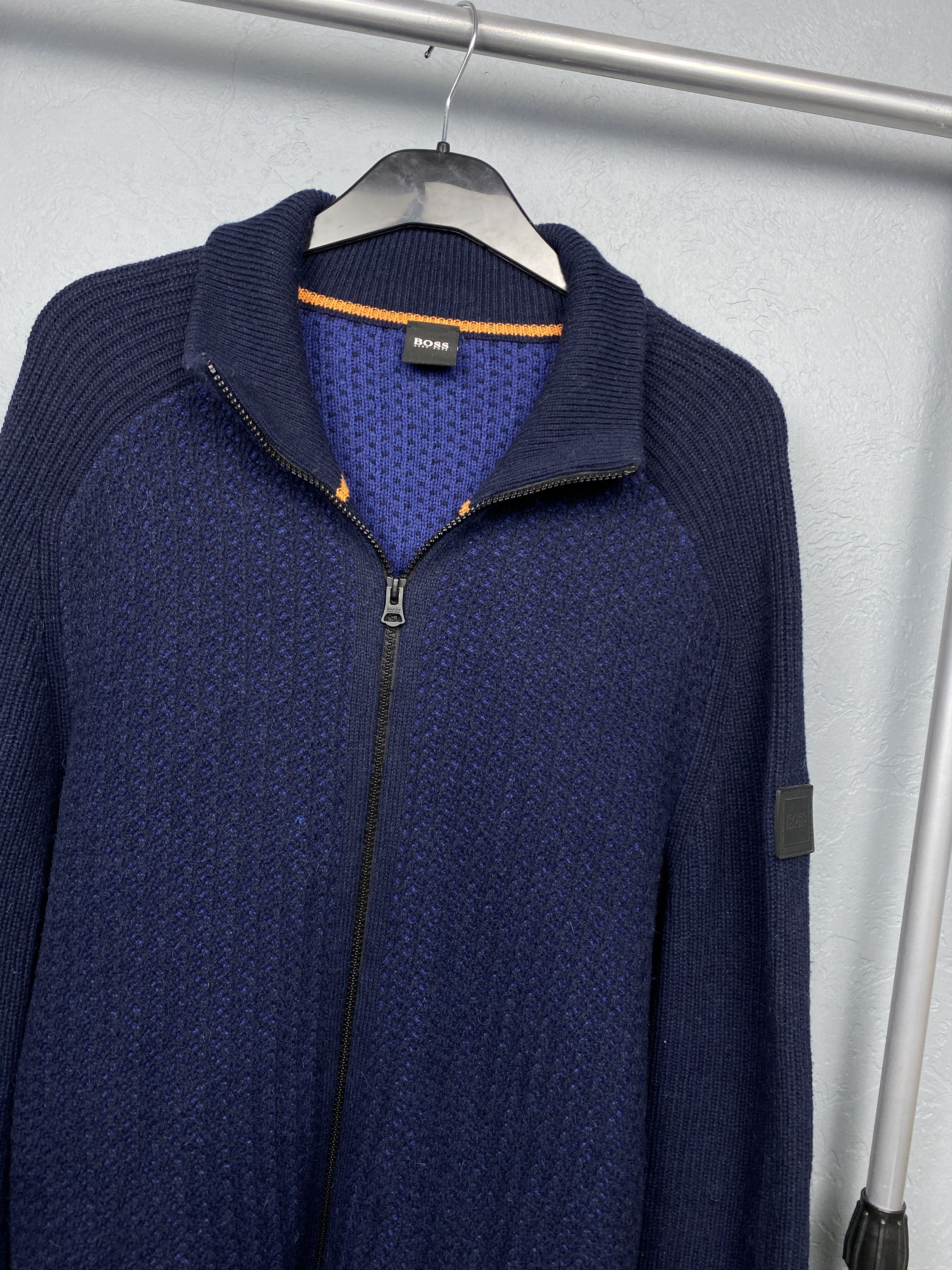 Hugo Boss Hugo Boss Mens Wool Knit Full Zip Sweater Size US XXL / EU 58 / 5 - 2 Thumbnail