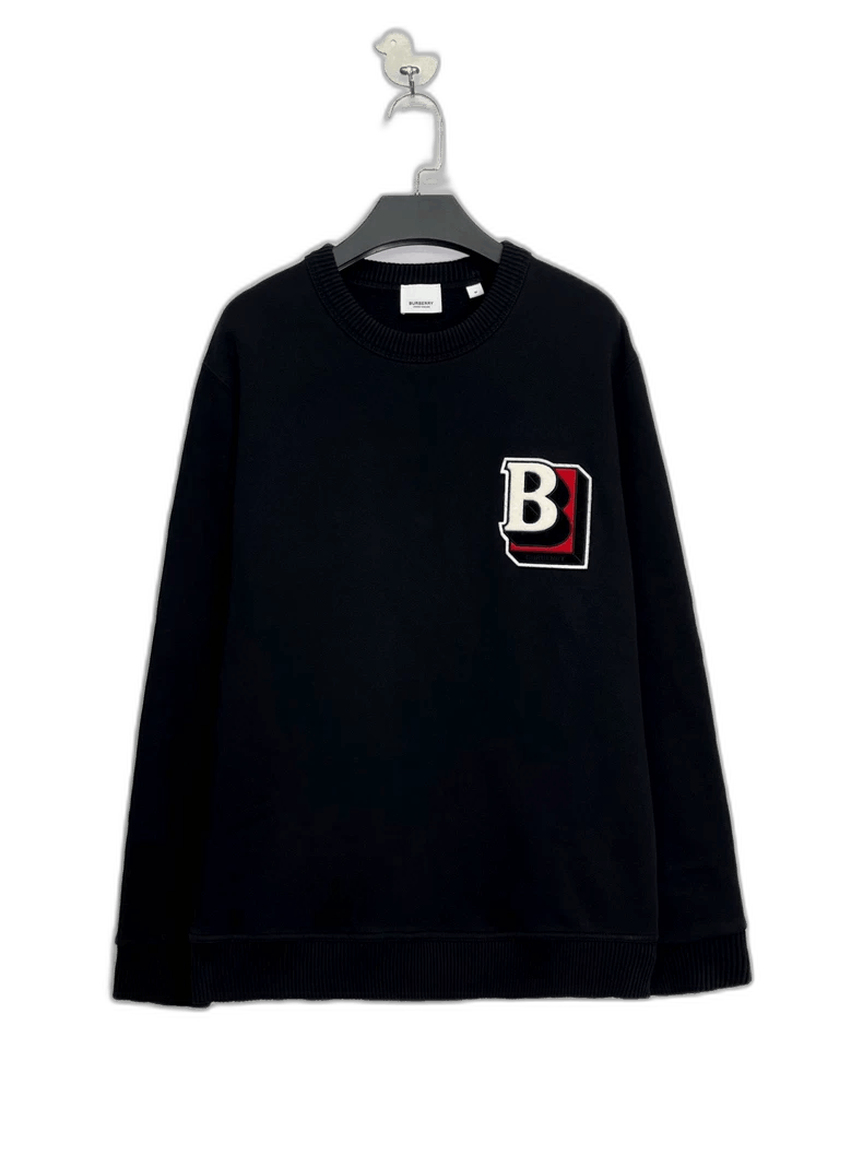 Burberry Burberry Black Embroidered Logo Sweatshirt-yf Size US M / EU 48-50 / 2 - 1 Thumbnail