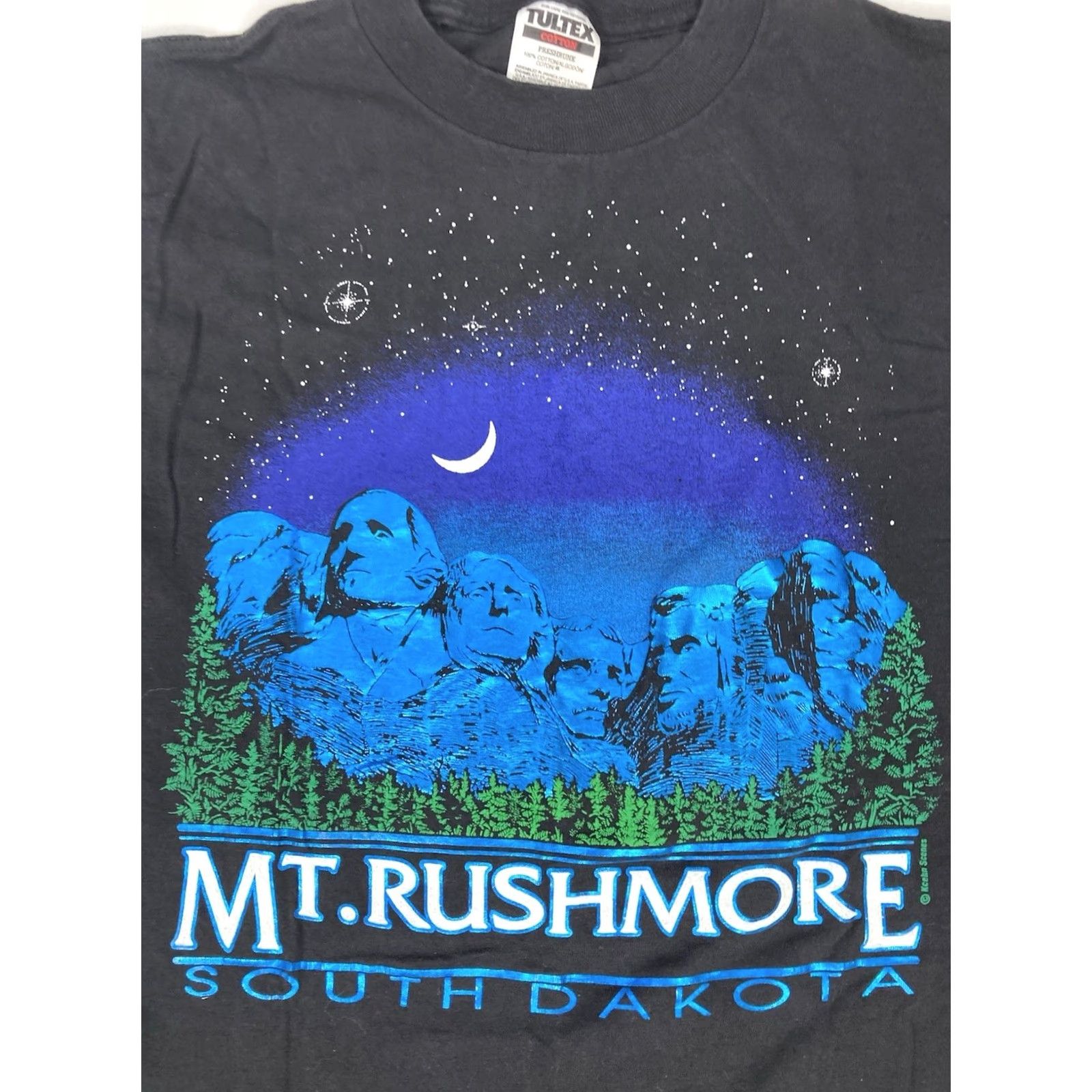 Tultex VINTAGE Mt Rushmore South Dakota Graphic T-shirt Men Small Black 90s Size US S / EU 44-46 / 1 - 2 Thumbnail