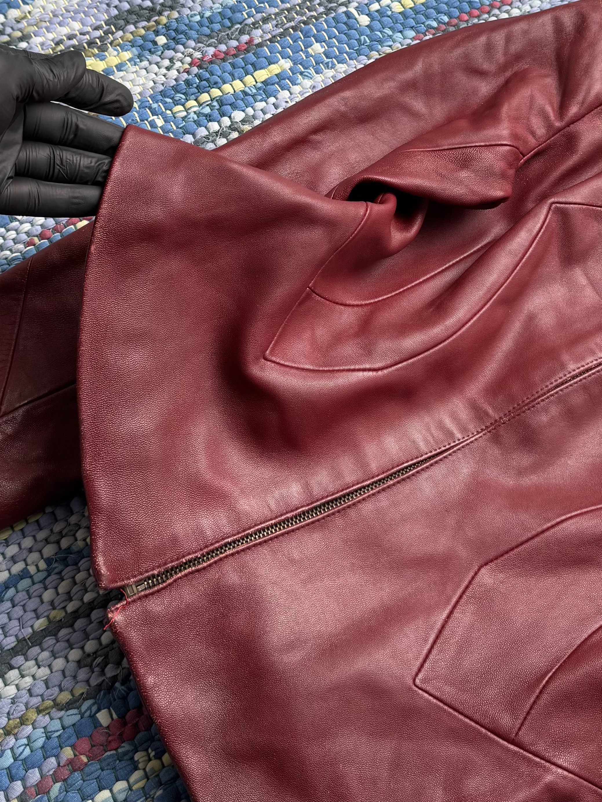 Vintage Vintage Genuine Leather Moto Jacket Zip Front Fitted Coat Size M / US 6-8 / IT 42-44 - 6 Thumbnail