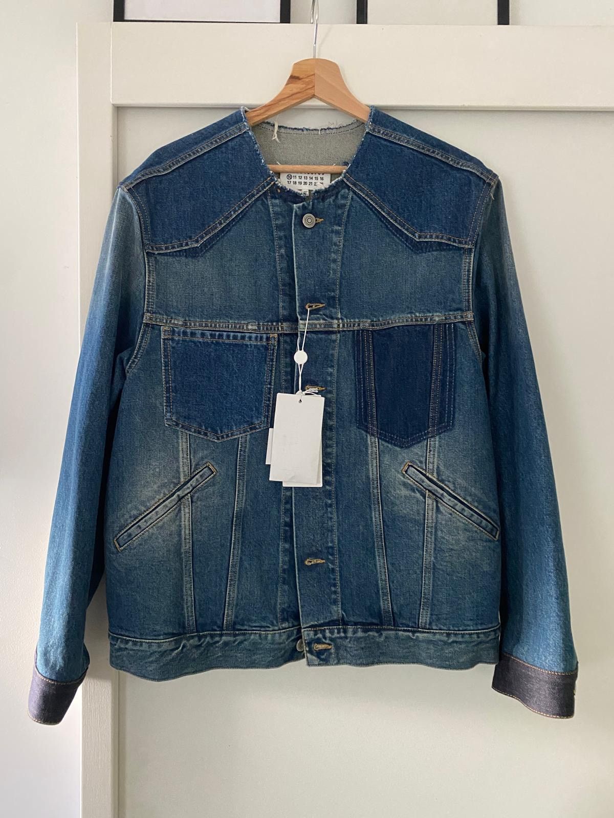 Maison Margiela Margiela 10 raw cut collar patchwork denim jacket Size M / US 6-8 / IT 42-44 - 2 Thumbnail