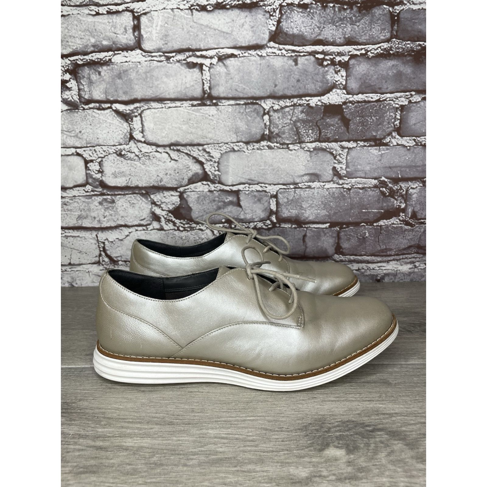 Cole Haan Cole Haan Original Grand Pearl Metallic Oxfords Shoes Women Size US 8 / IT 38 - 3 Thumbnail