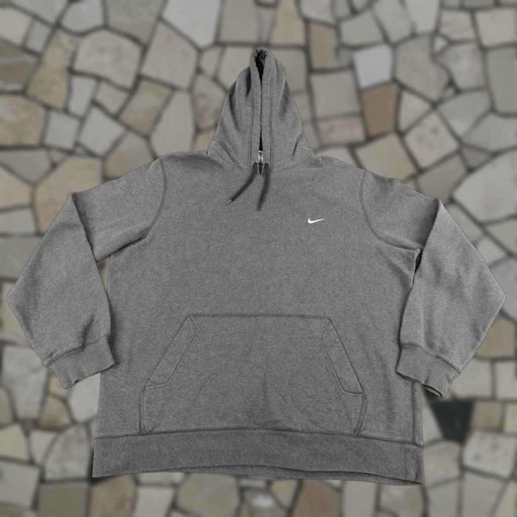 Nike VINTAGE Nike Hoodie Men XL Gray Fleece Pullover Sweatshirt Swoosh Logo Sports Outdoor Size US XL / EU 56 / 4 - 1 Thumbnail