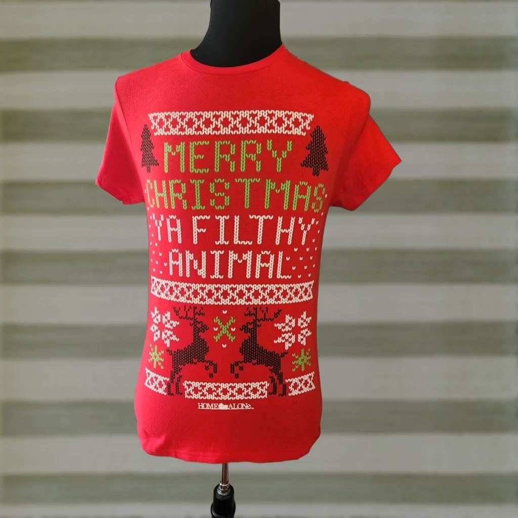 Vintage Home Alone Shirt Mens Small Red Green White Size US S / EU 44-46 / 1 - 1 Thumbnail