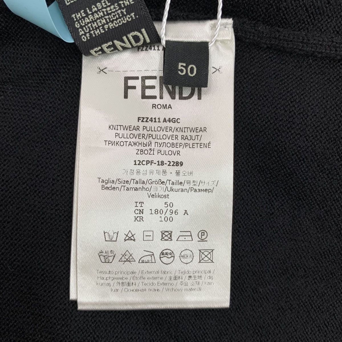 Fendi Fendi Black Double F Logo Long Sleeve Knit Sweater K26WX Size US L / EU 52-54 / 3 - 7 Thumbnail