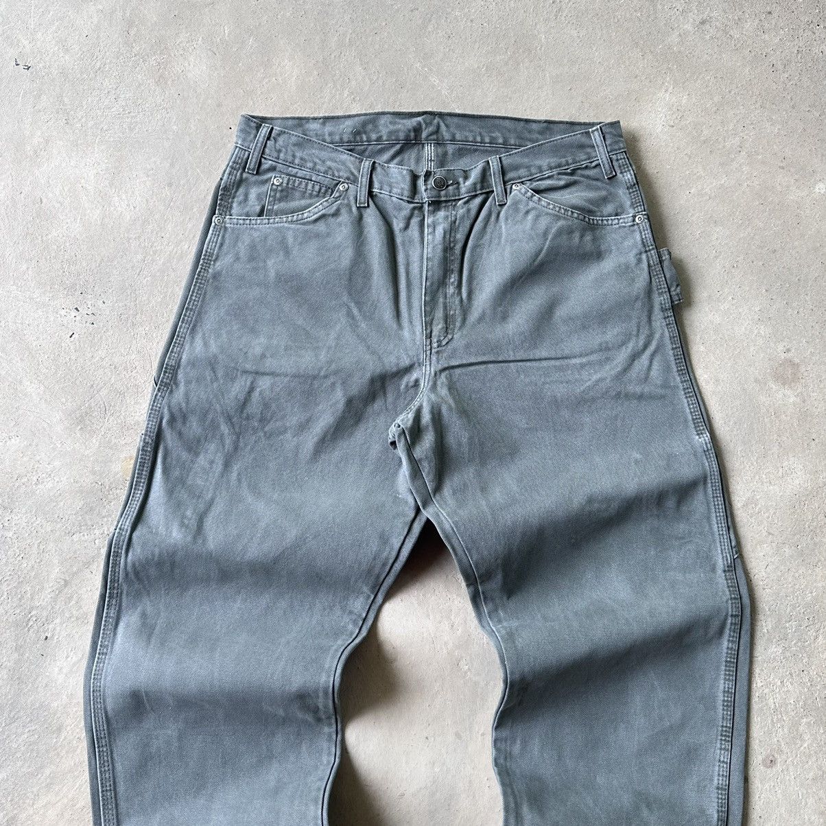 Carhartt × Dickies (37x36) Crazy Vintage Y2K Faded Dickies Carpenter Pants Moss Size US 37 - 4 Thumbnail