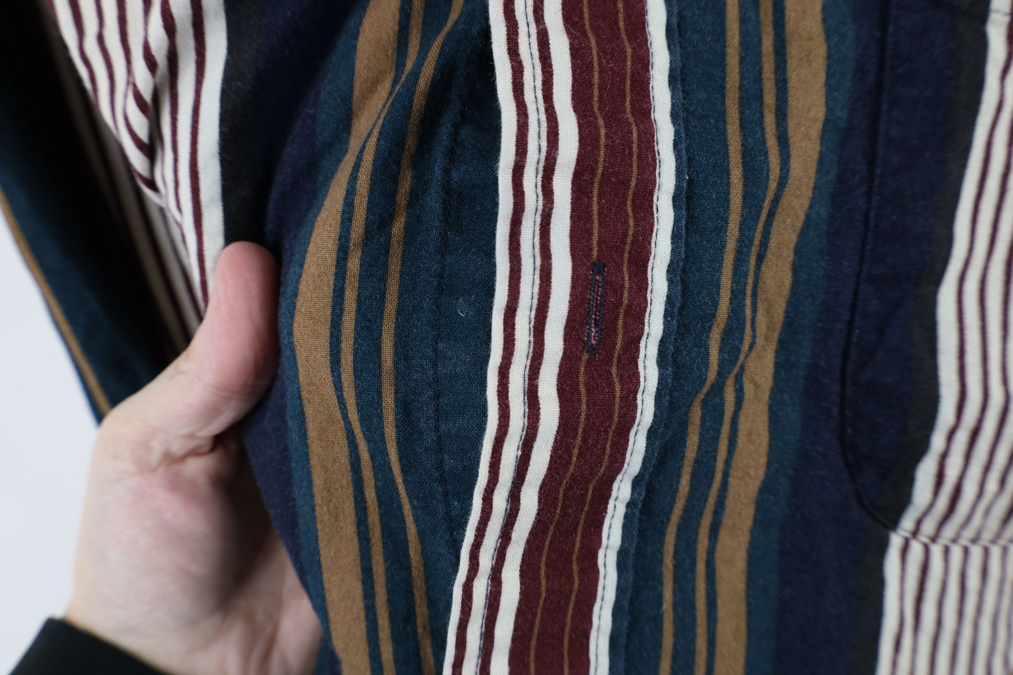 Vintage Vintage 90s Streetwear Striped Collared Button Down Shirt Size US L / EU 52-54 / 3 - 6 Thumbnail