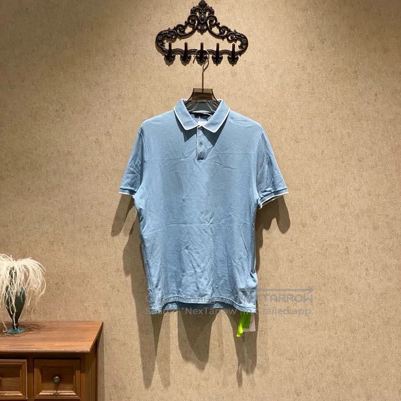 Loro Piana Loro Piana Blue Short Sleeve Polo Shirt Size XL / US 12-14 / IT 48-50 - 1 Thumbnail