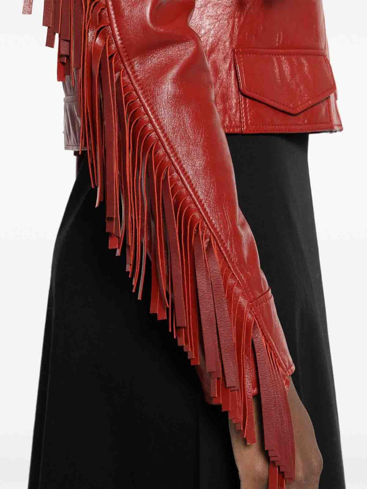 Chloe o1loc1c11125 Leather Jacket in Plaid Red Size M / US 6-8 / IT 42-44 - 3 Thumbnail