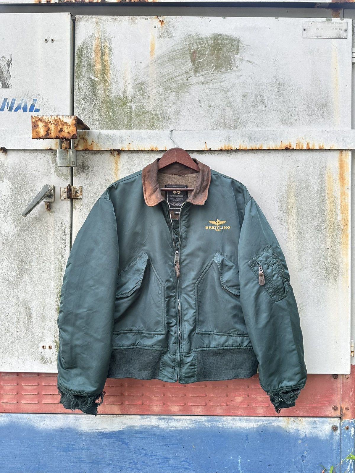 Alpha Industries 🪖Vintage THRASHED MA-1 Alpha Industries Bomber Jacket Size US L / EU 52-54 / 3 - 2 Thumbnail