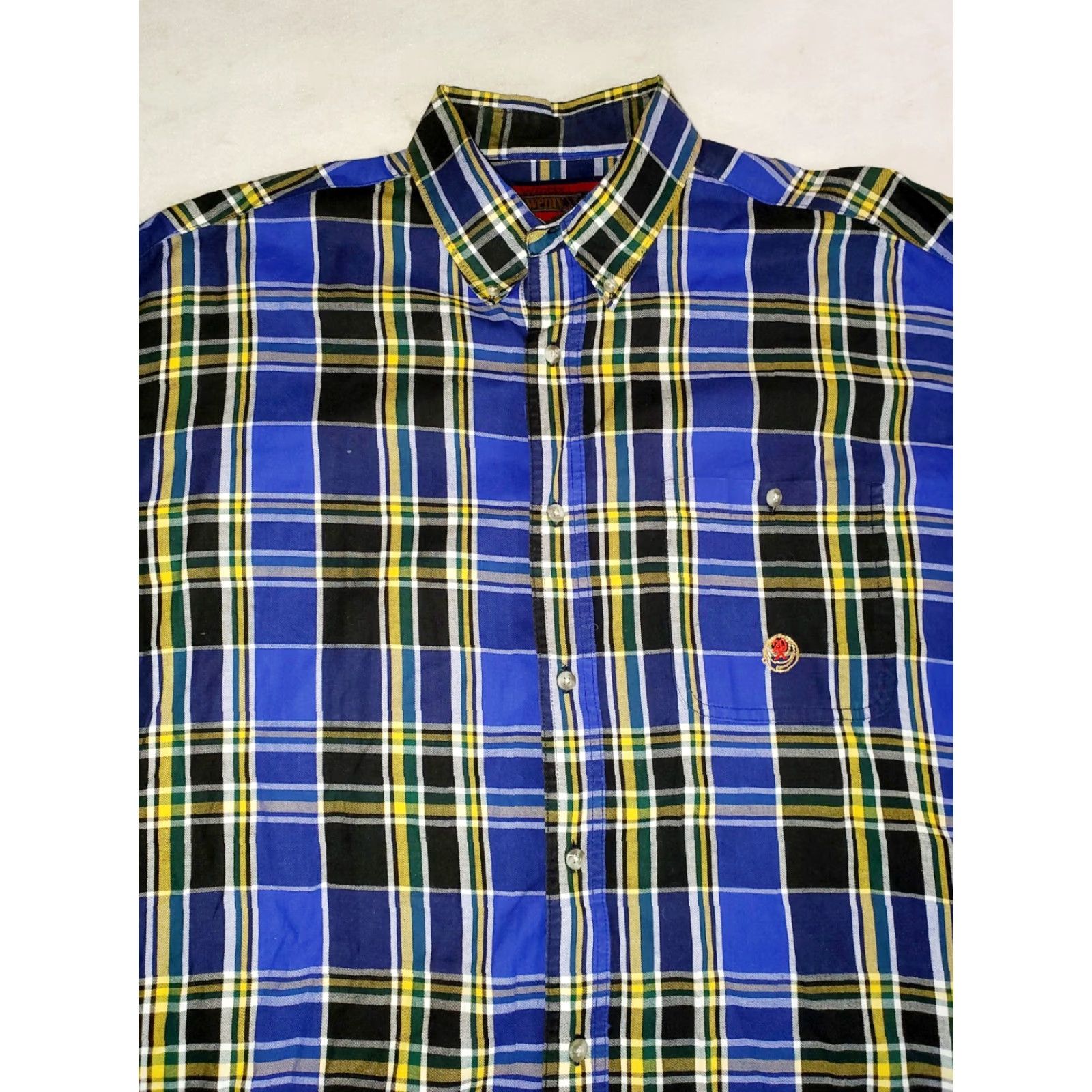 Vintage Twenty-X 20X Long Sleeve Plaid Western Rodeo Shirt Blue Yellow Mens XL Shirt Size US XL / EU 56 / 4 - 2 Thumbnail