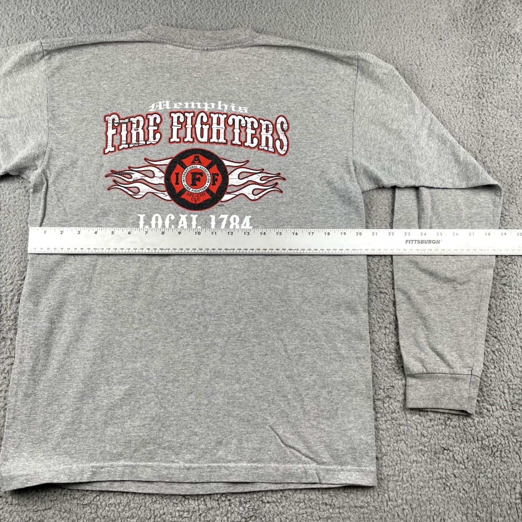 Vintage Vtg XL Memphis Tennessee Fire Fighters Local 1784 IAF Gray XL Long Sleeve Shirt Size US XL / EU 56 / 4 - 7 Thumbnail