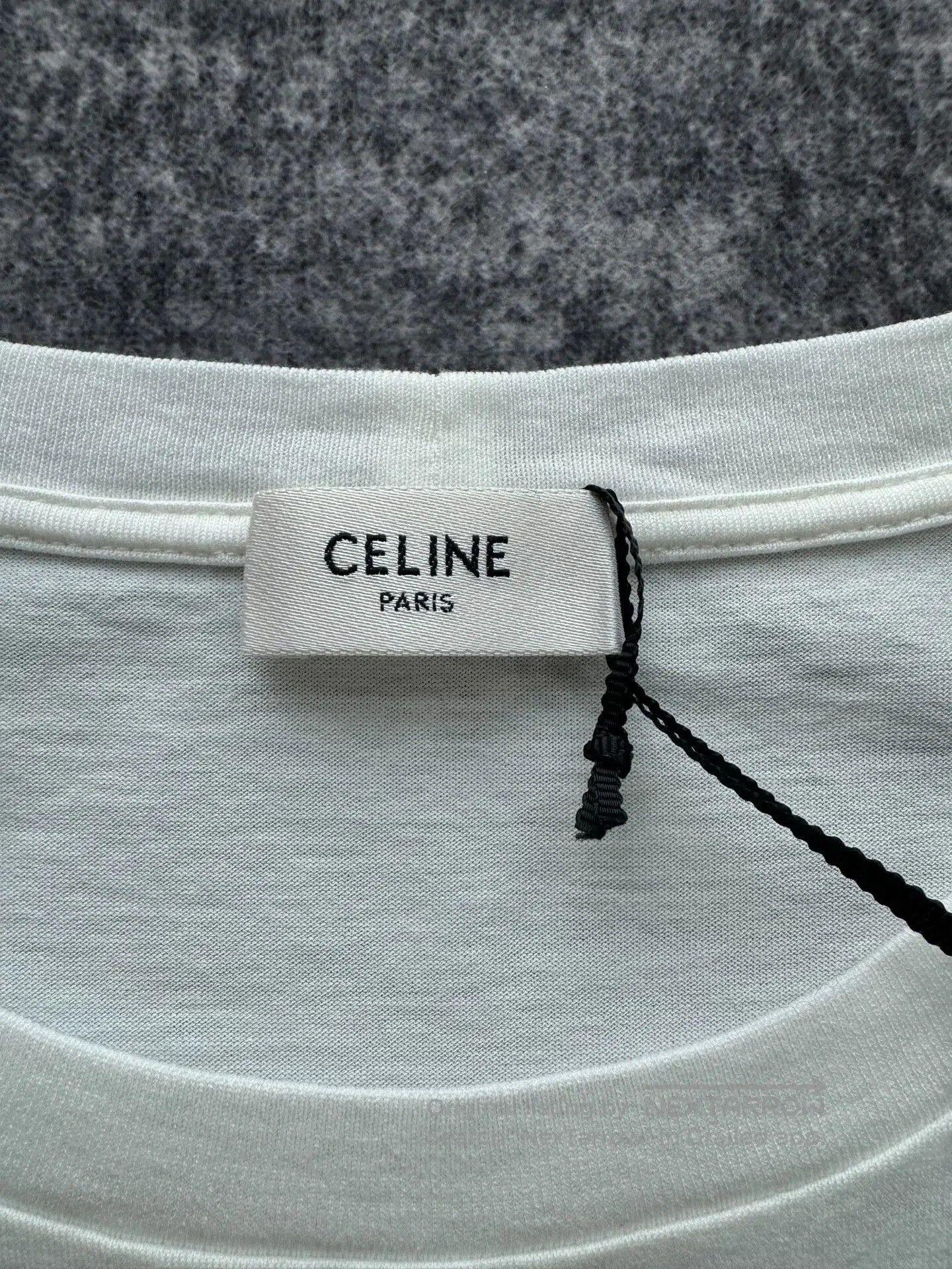 Celine Celine Red White Slogan Logo Fake Two-Piece Long Sleeve. Size M / US 6-8 / IT 42-44 - 3 Thumbnail