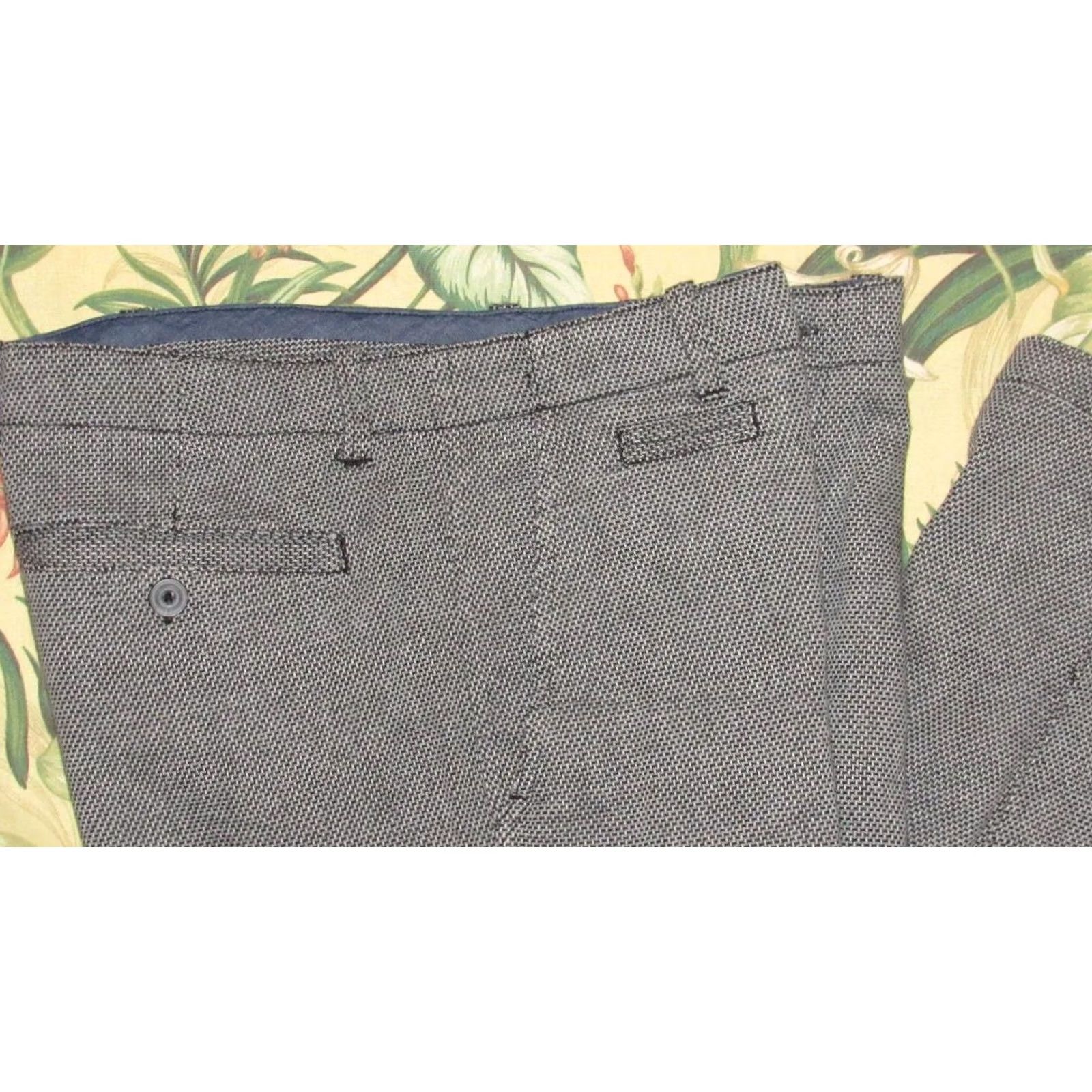 Carbon2Cobalt VINTAGE CARBON2COBALT Grey Flat Front Highly Textured Cotton Dobby Pants 35 x 33 NWOT Size US 35 - 2 Thumbnail