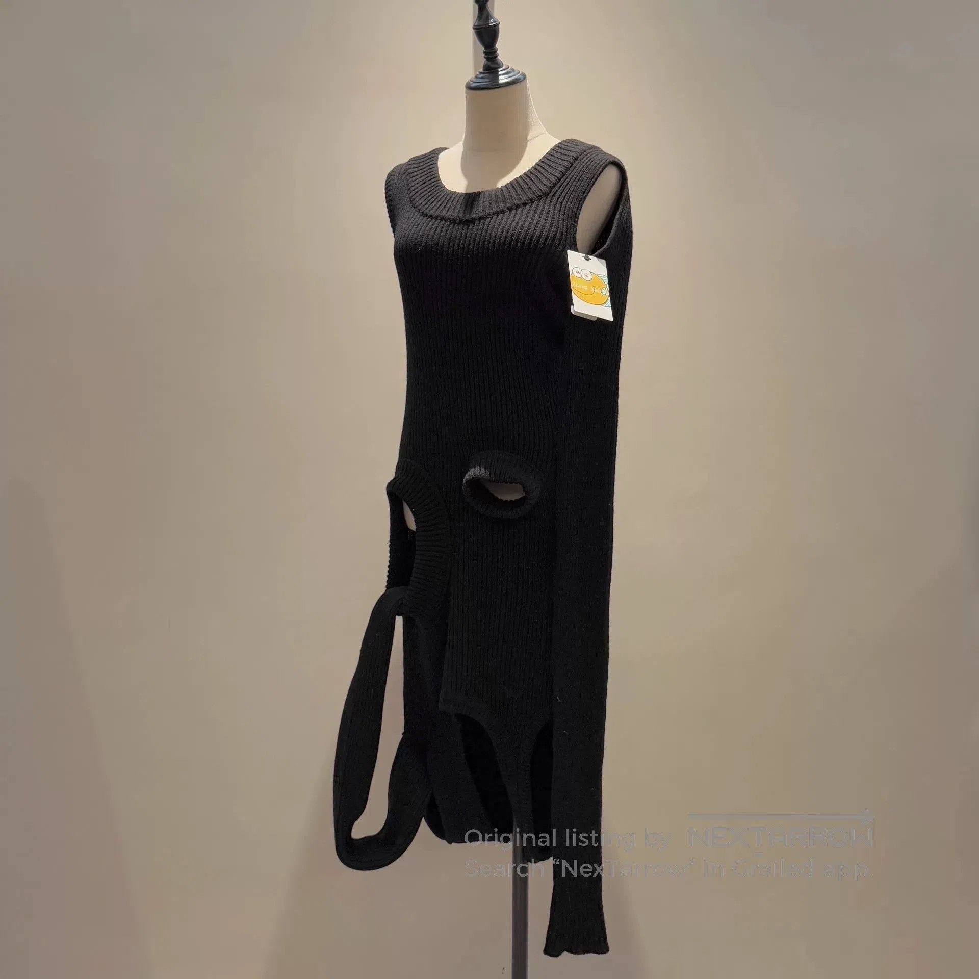 Rick Owens unique black wool banana sweater. Size S / US 4 / IT 40 - 1 Thumbnail