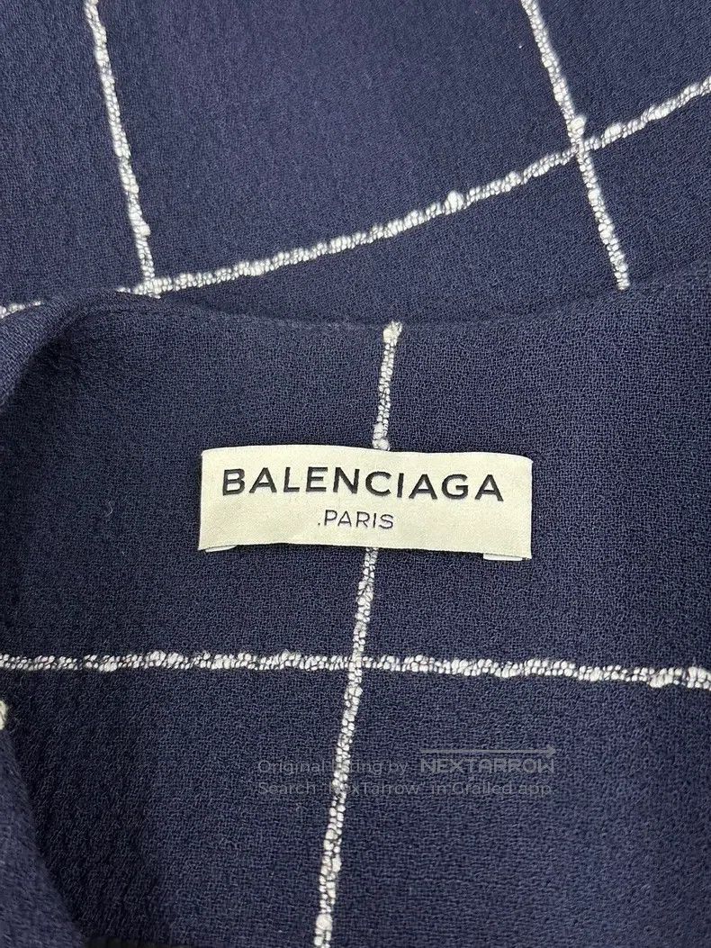Balenciaga Balenciaga Blue plaid sleeveless dress Size XS / US 0-2 / IT 36-38 - 4 Thumbnail