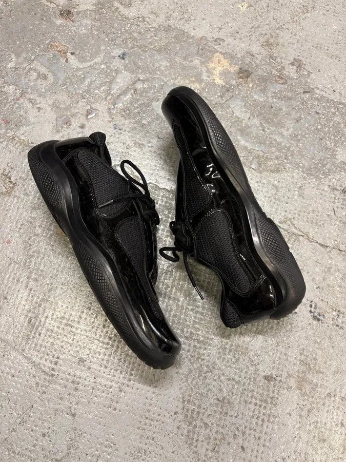 Prada 2000s Prada America’s Cups Black Satin Sneakers Size US 8 / EU 41 - 6 Thumbnail