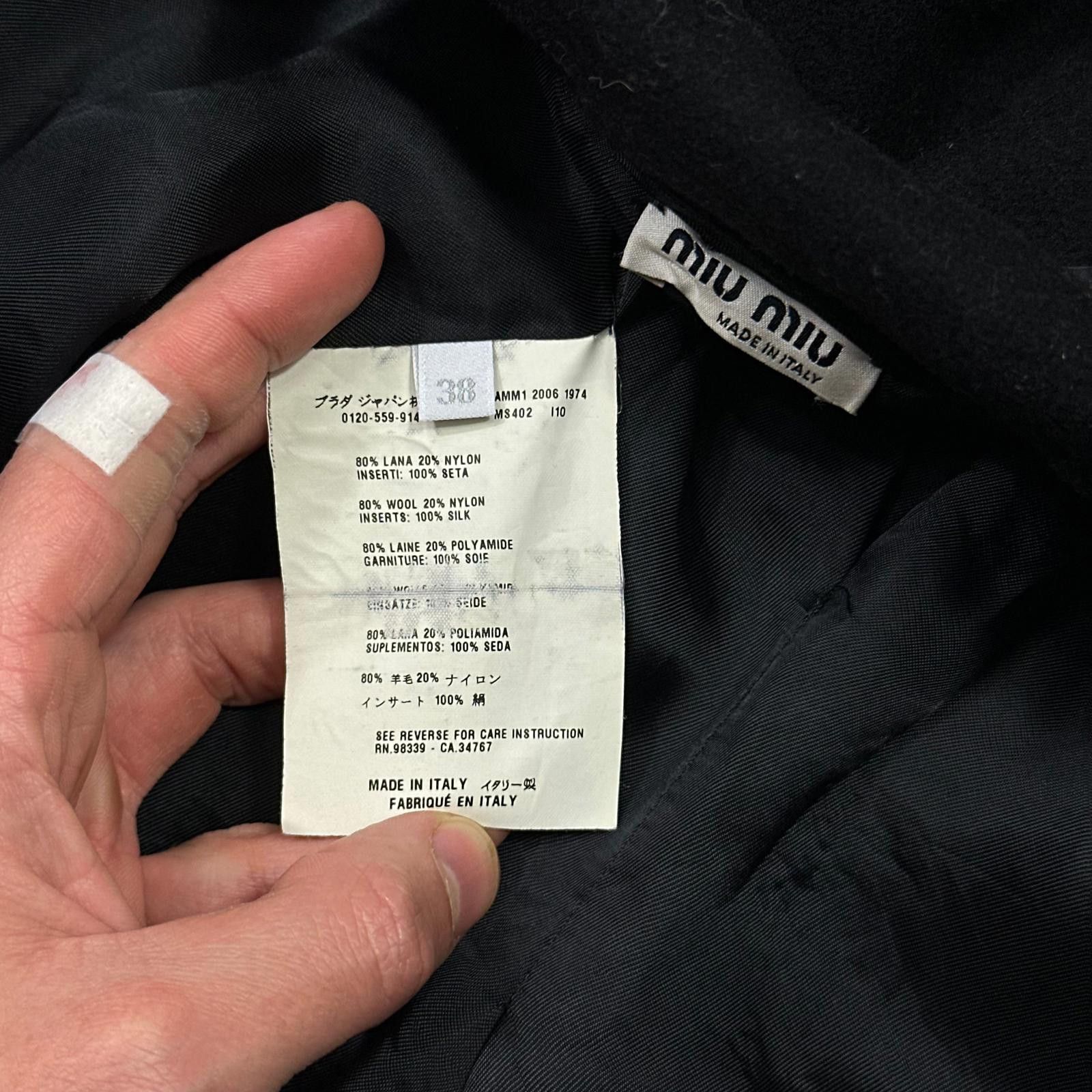 Miu Miu Miu Miu 2006 Wool + Nylon Mini Belted Trench Coat - IT38 Size S / US 4 / IT 40 - 8 Thumbnail