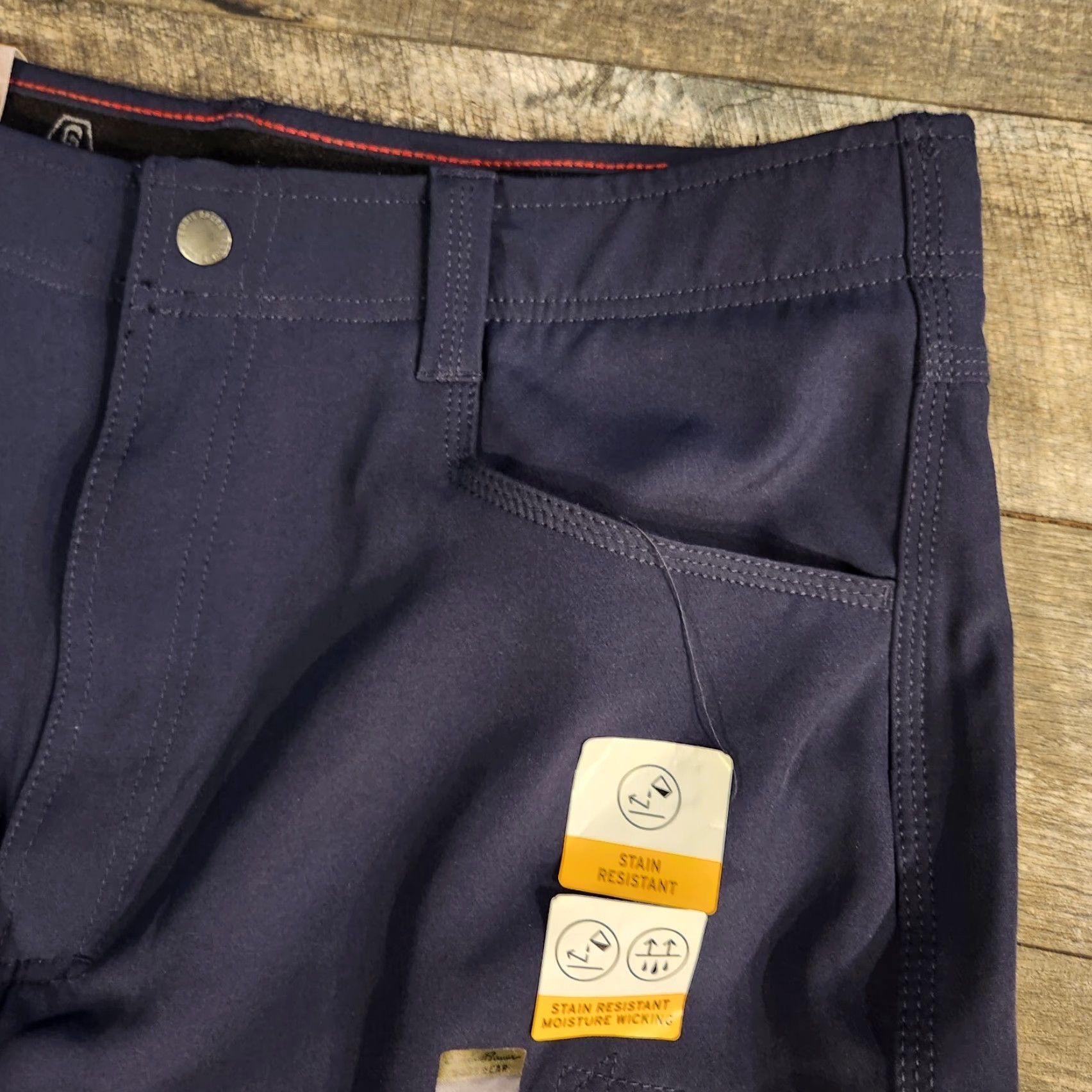 Eddie Bauer Eddie Bauer Mens 38 10" Work Shorts Stretch Water Repel Navy Navy Blue Pockets Cotton Polyester Satin? Size US 38 / EU 54 - 4 Thumbnail