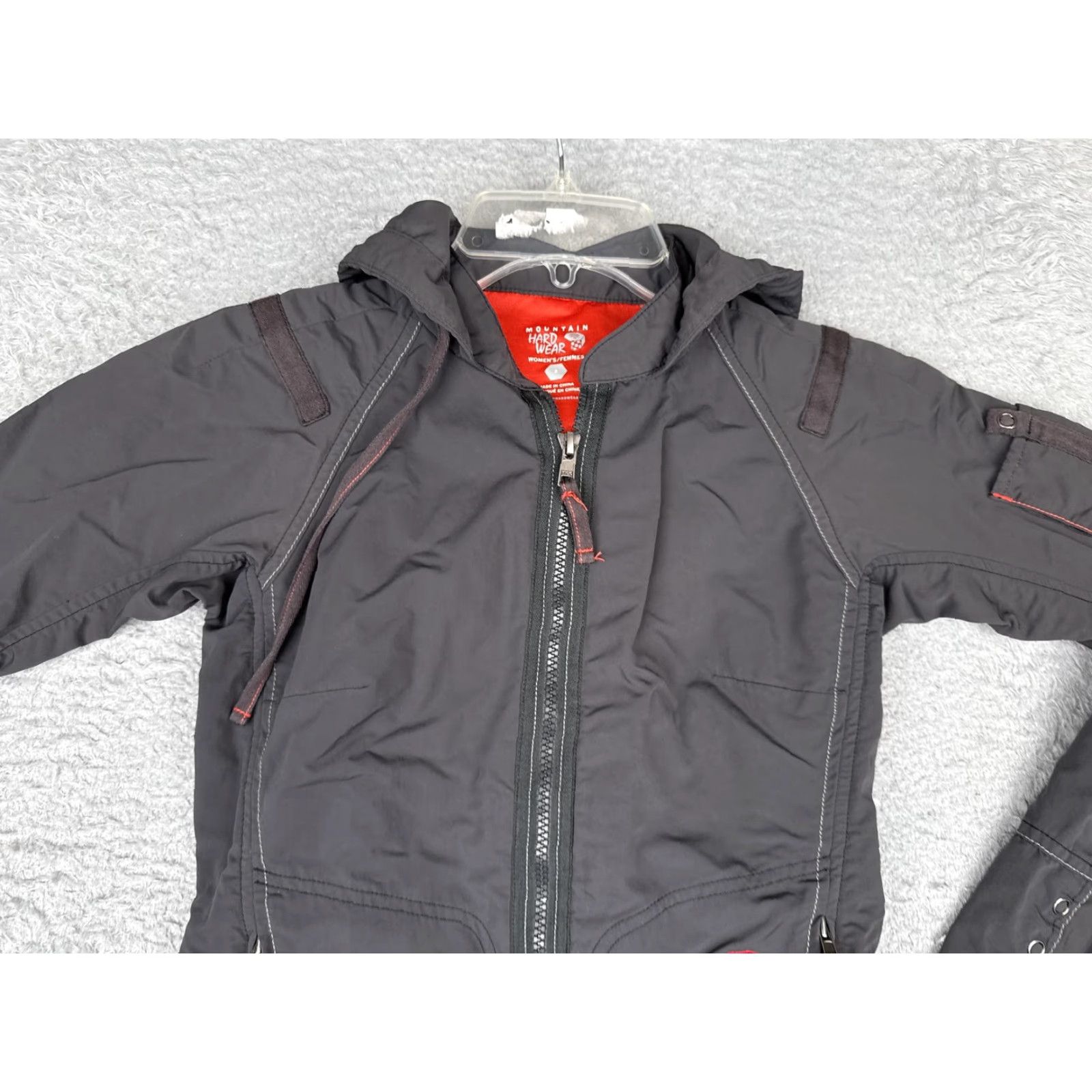 Mountain Hardwear Mountain Hardwear Jacket Womens 2 Gray Hooded Softshell Full Zip Hiking Trail Zip Front Light-Weight Pockets All Seasons Size XS / US 0-2 / IT 36-38 - 5 Thumbnail
