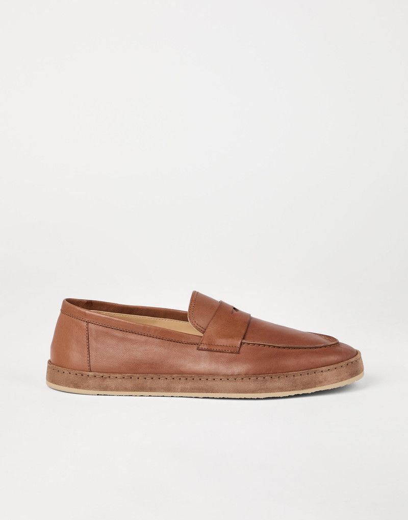Brunello Cucinelli o1la1rc1a0326 Soft Calfskin Loafer Sneakers in Brown Size US 12 / EU 45 - 1 Thumbnail