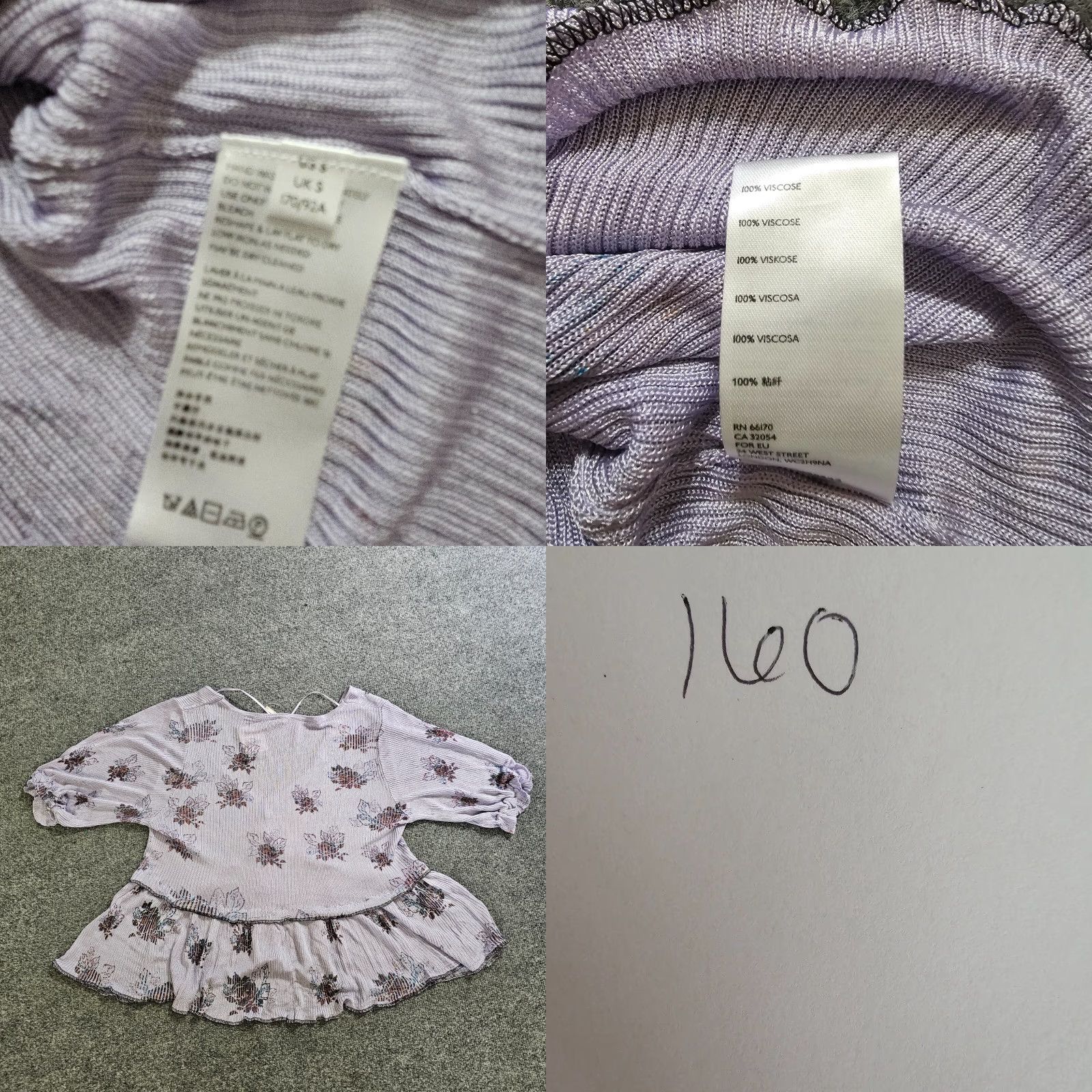 Free People Free People Top Shirt Womens Small Purple Floral Short Sleeve Stretch Peasant Blouse V-Neck Knit Bohemian Colorful 90s Theme Womens Size S / US 4 / IT 40 - 8 Thumbnail