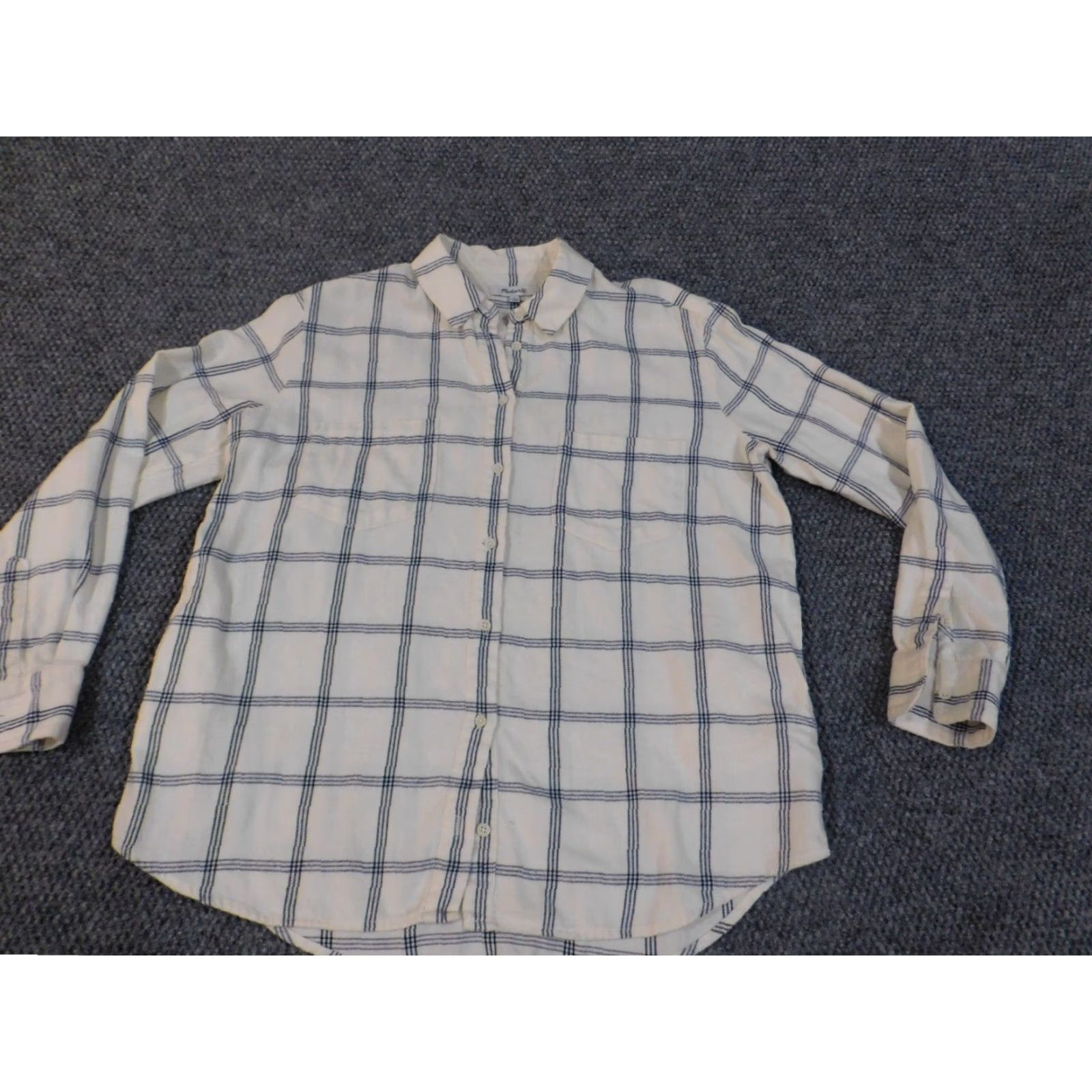 Madewell Madewell Shirt Womens Small S Beige Plaid Flannel Button-Up Casual Classic Cotton Long Sleeve Size S / US 4 / IT 40 - 3 Thumbnail