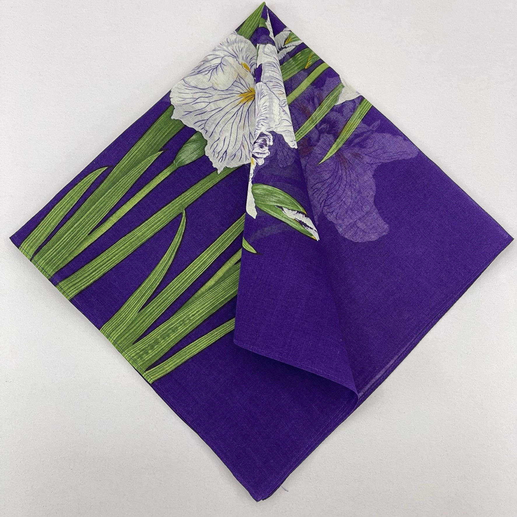 Japanese Brand Irises Edo Strain "Mizutamaboshi" Handkerchief - 5057 Size ONE SIZE - 4 Thumbnail
