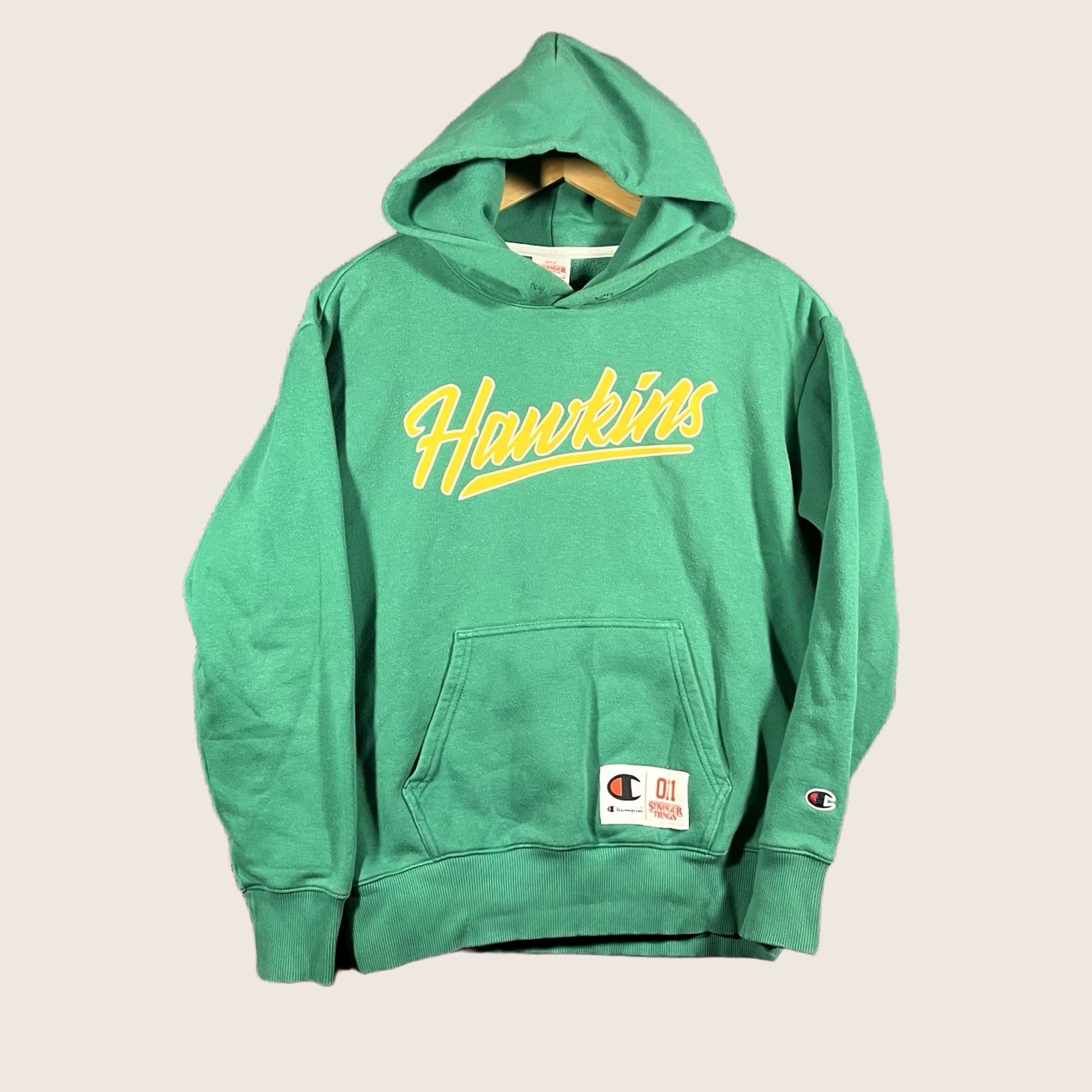 Champion Champion Stranger Things Hawkins High Hoodie Adult S Green Graphic Pullover Hooded Pockets 80s TV Size US S / EU 44-46 / 1 - 1 Thumbnail