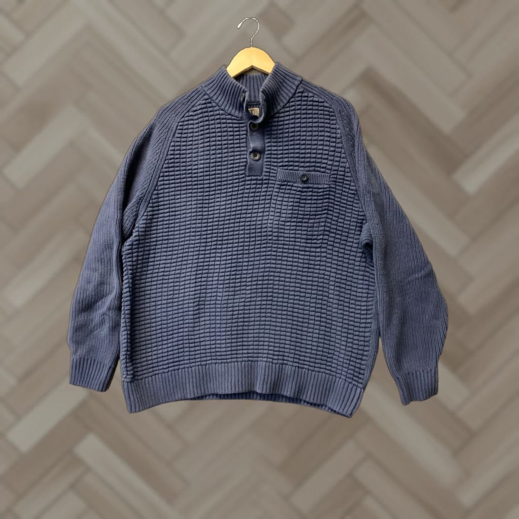Vintage Duluth Shawl Collar Sweater Mens XL NAVY Knit /0591 Size US XL / EU 56 / 4 - 1 Thumbnail