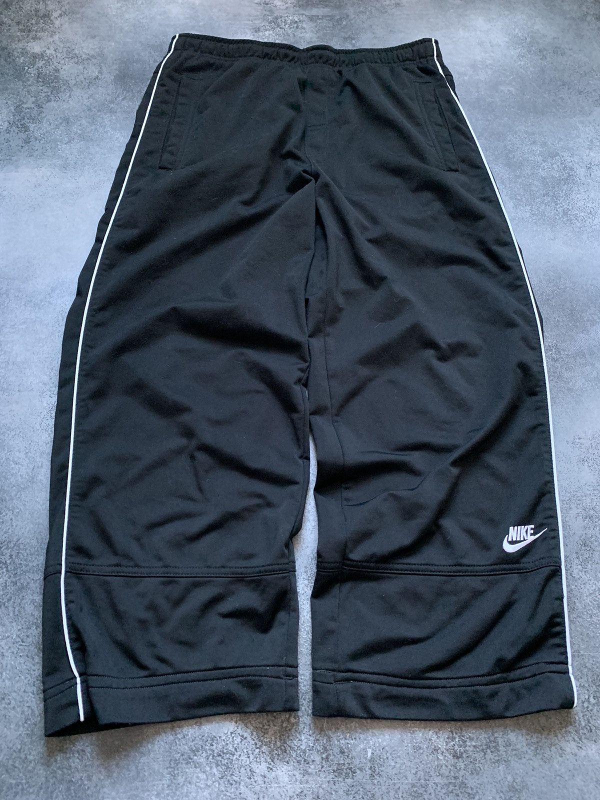 Nike × Vintage Vintage Nike Track Pants Drill Y2K style Swoosh Size US 33 - 2 Thumbnail