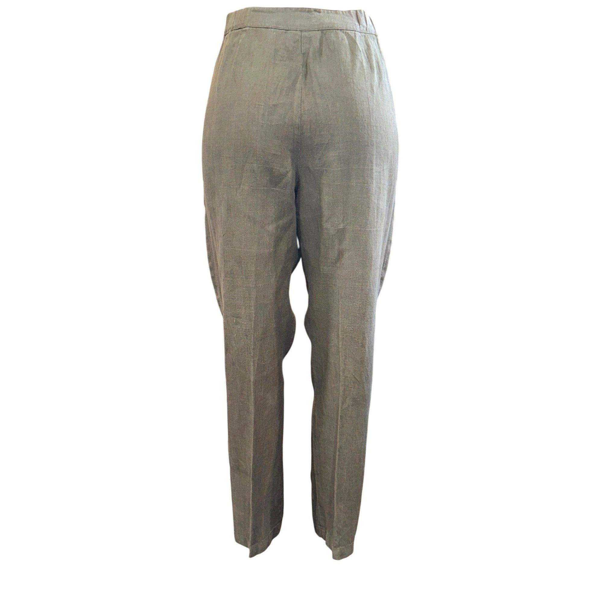 Chicos Chicos Design Vintage Linen Pants Olive Green Straight Leg H Size 26" / US 2 / IT 38 - 8 Thumbnail
